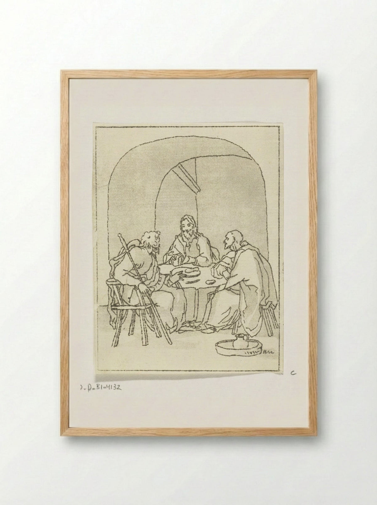 Maaltijd te Emmaüs - Anthonie van den Bos - Framed Print Wood