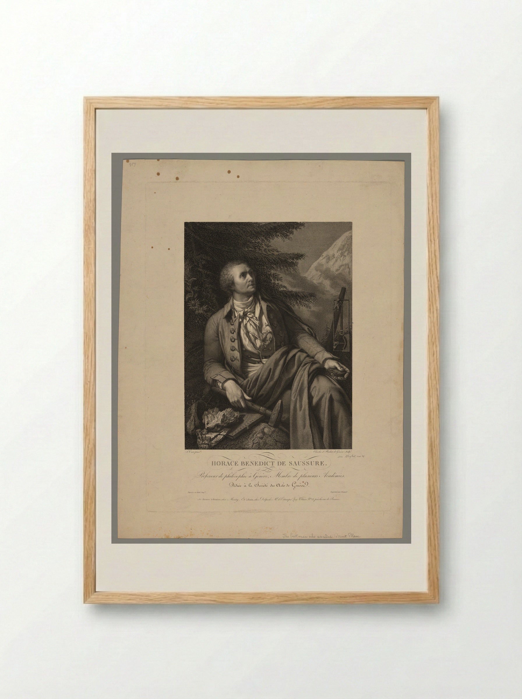 Horace Bénédict de Saussure - Charles Simon Pradier - Framed Print Wood