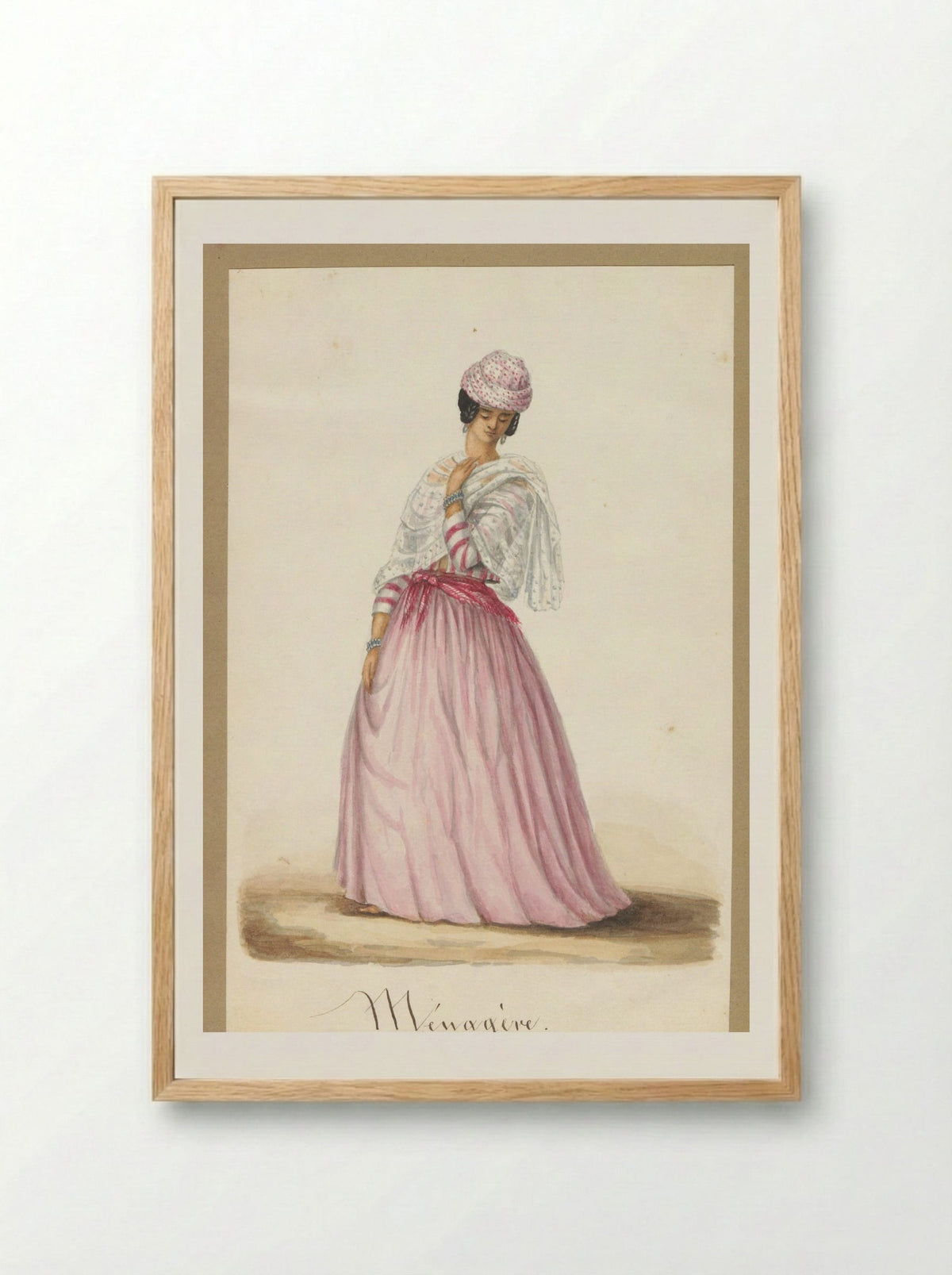 Jonge vrouw in koto misi - Jacob Marius Adriaan Martini van Geffen - Framed Print Wood