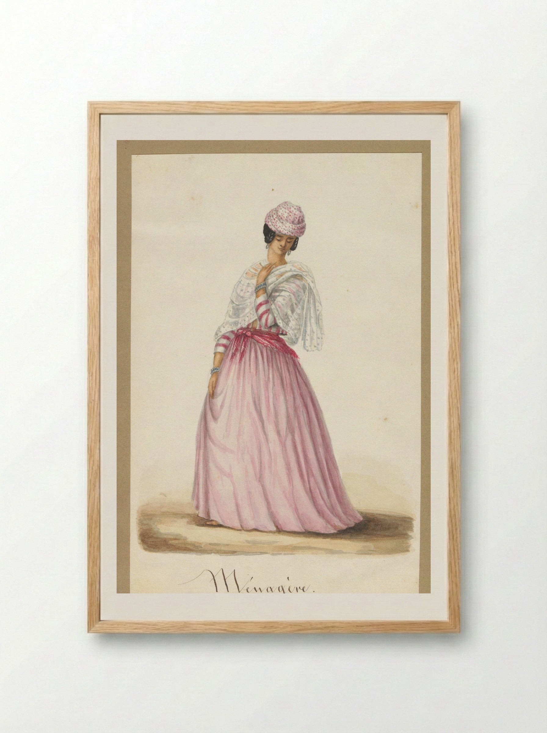 Jonge vrouw in koto misi - Jacob Marius Adriaan Martini van Geffen - Framed Print Wood