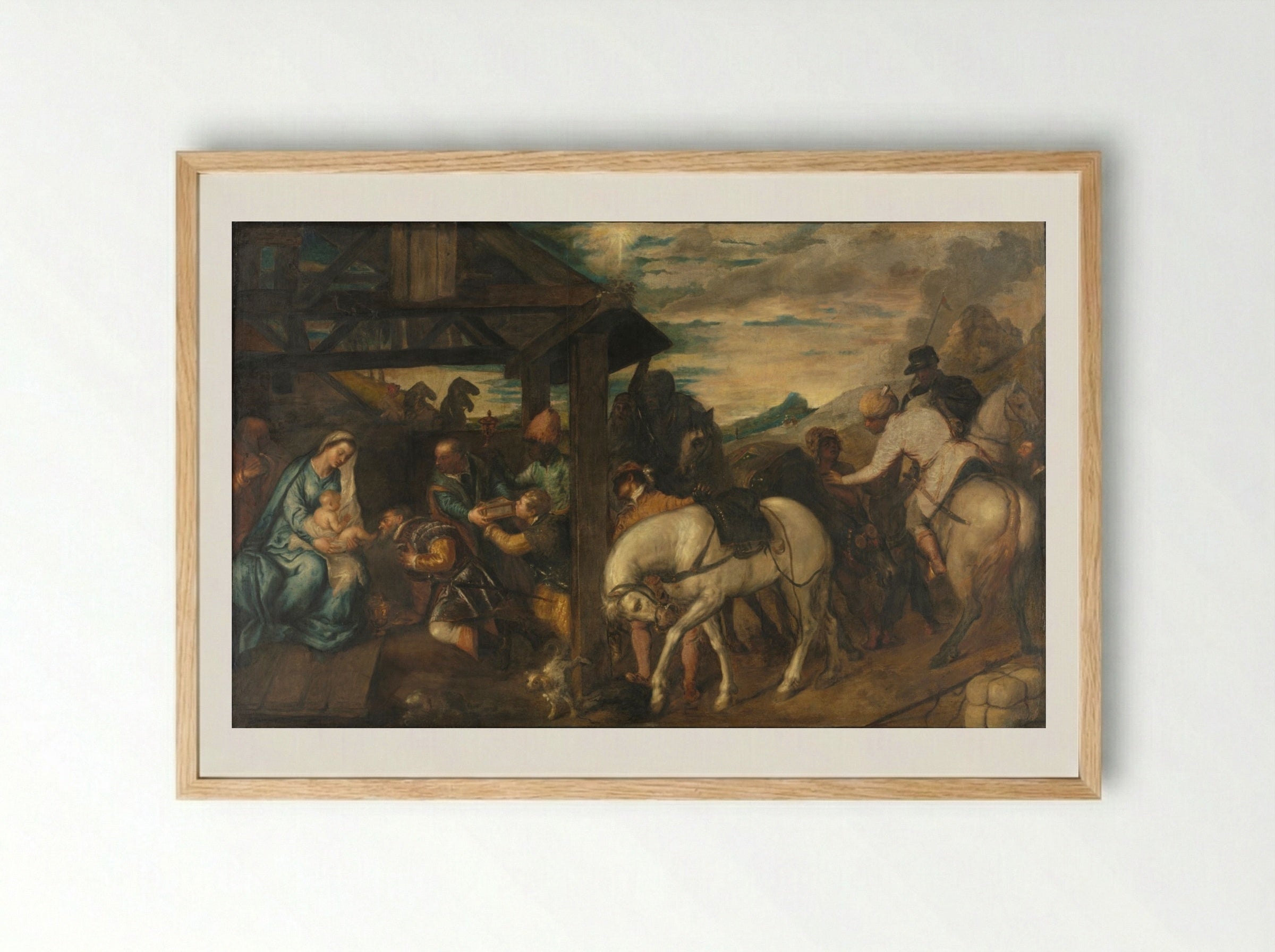 Adoration of the Magi - Titian - Framed Print Wood