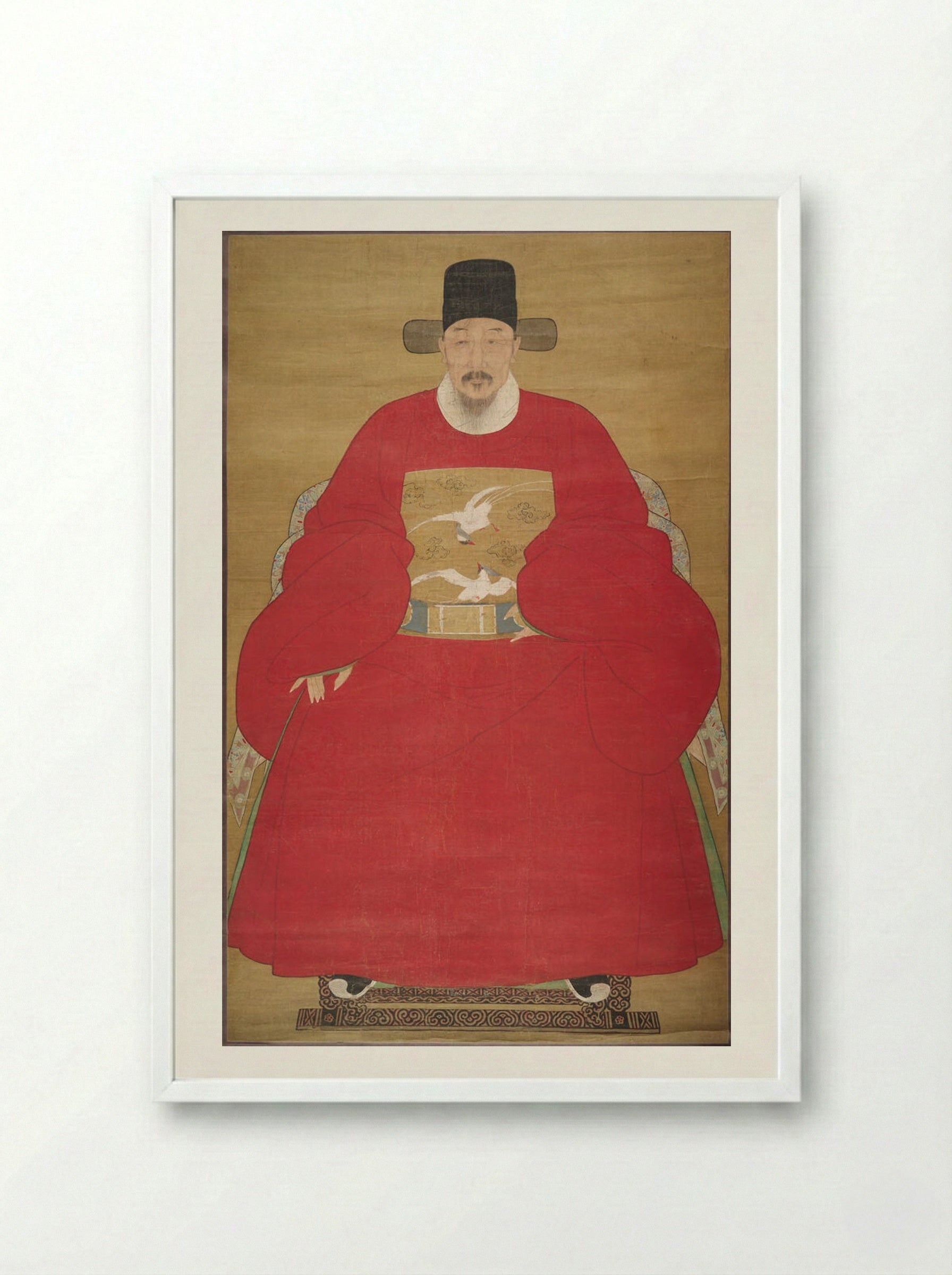 Portrait of a Seated Civil Official - Unknown Artist - Framed Print White