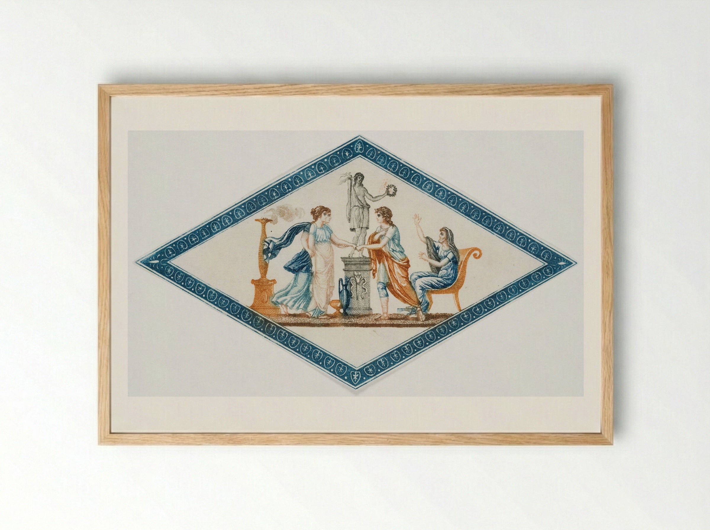 Untitled (Classical Allegory in Diamond Frame) - Fine Art Print - Framed Print Wood