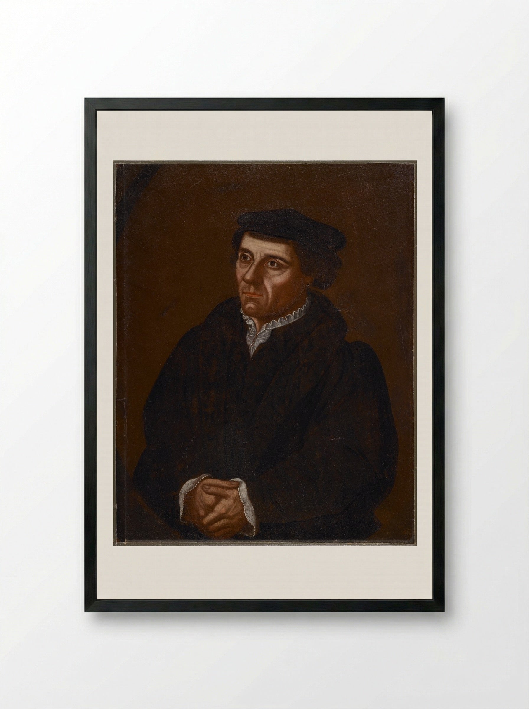 Portrait of Adam Winthrop - Unidentified Artist - Framed Print Black