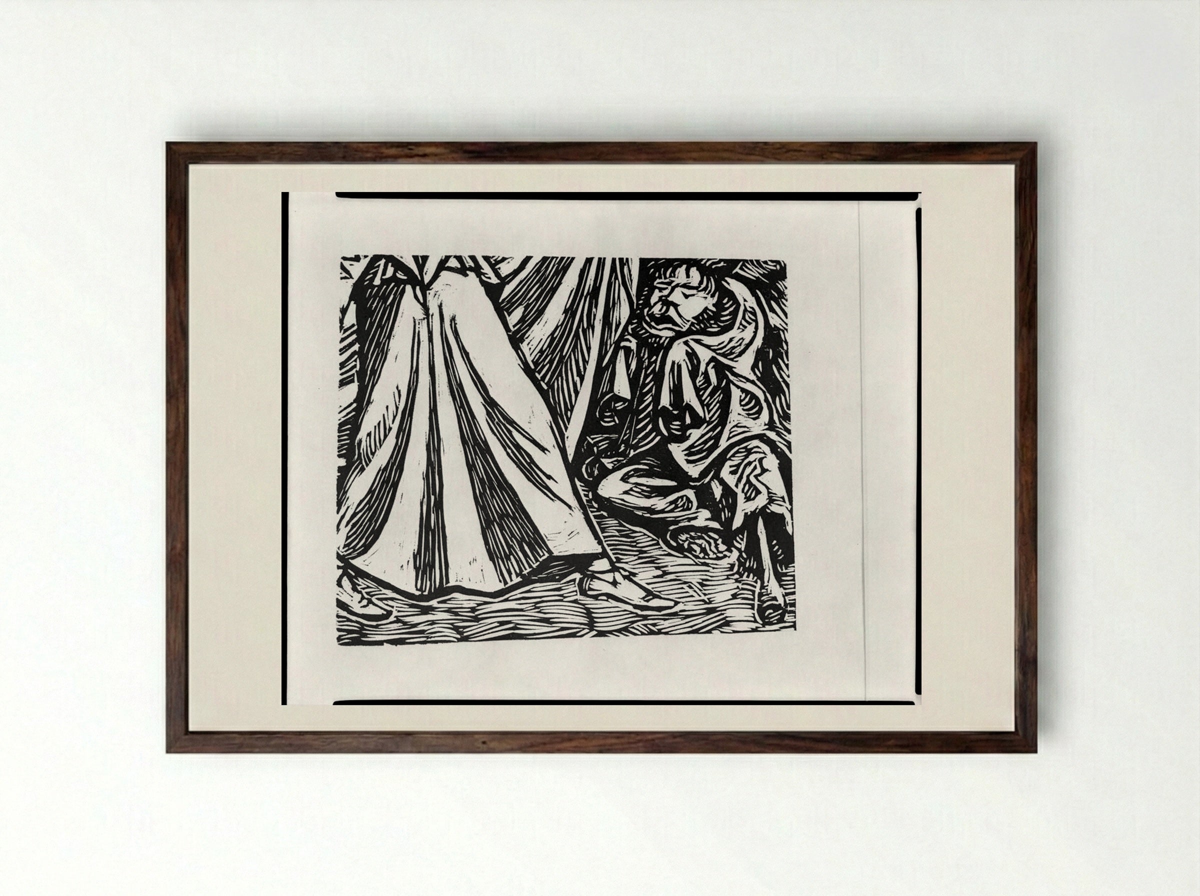 Dance of Death I, Fragment 2 - Ernst Barlach - Framed Print Dark Wood