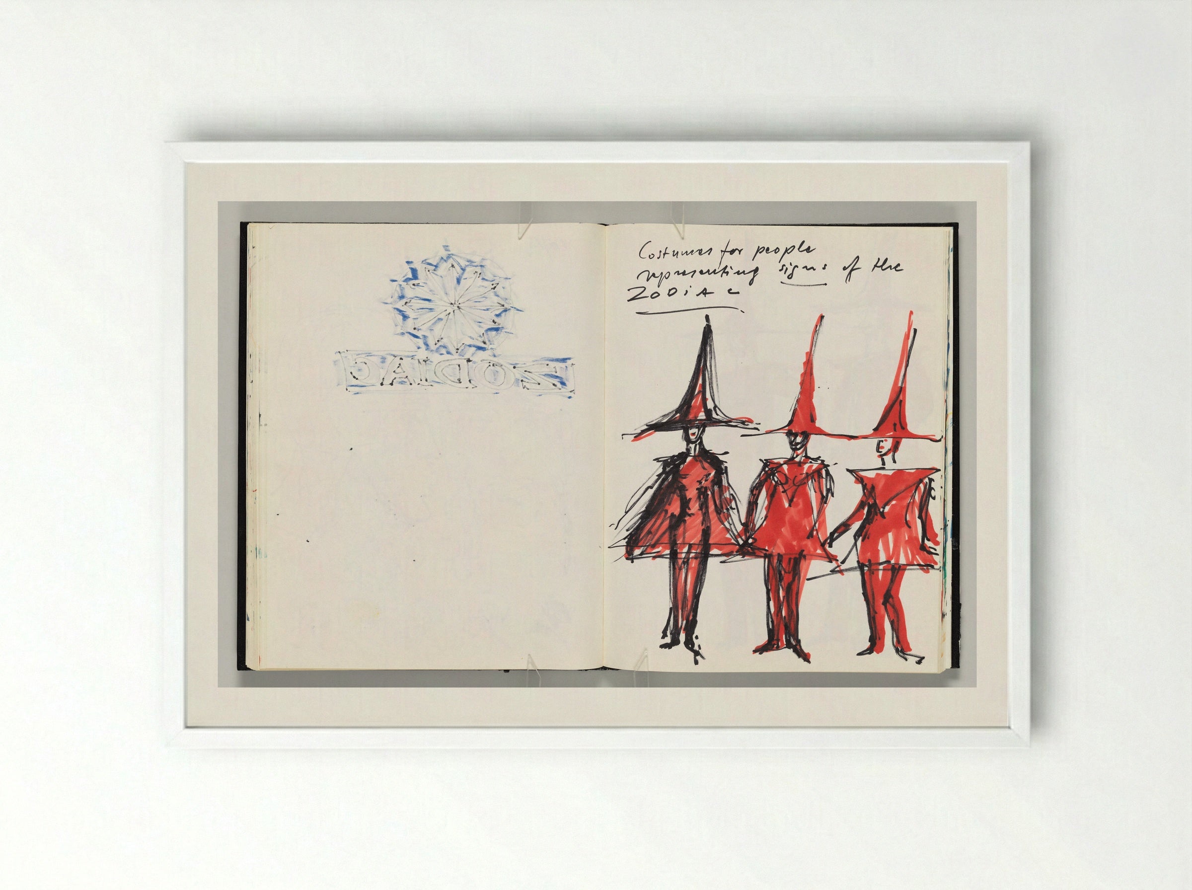 Untitled (Zodiac Costume Designs) - Otto Piene - Framed Print White