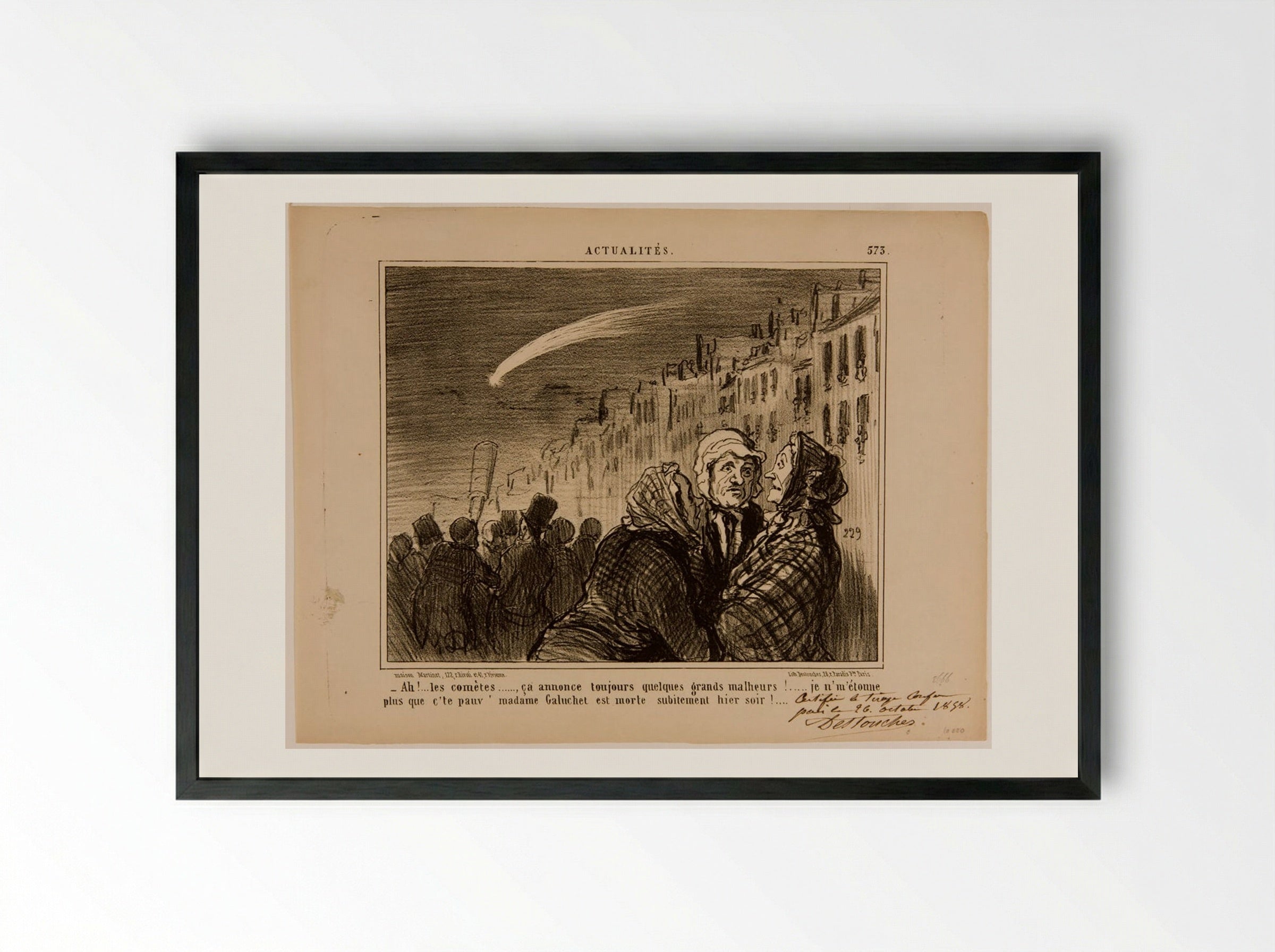 Ah!...the comets..., that always signals some great misfortunes! - Honoré-Victorin Daumier - Framed Print Black