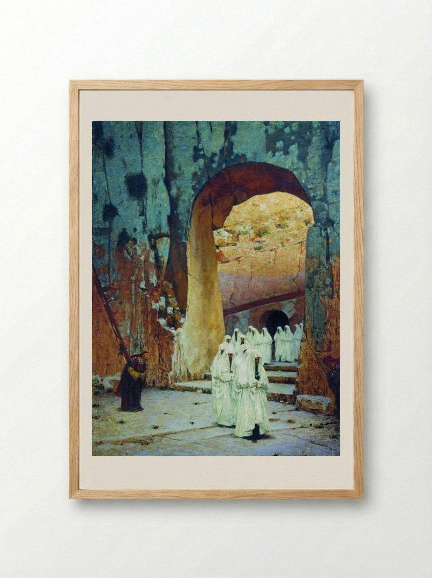 In Jerusalem. Royal Tombs - Vasily Vereshchagin - Framed Print Wood