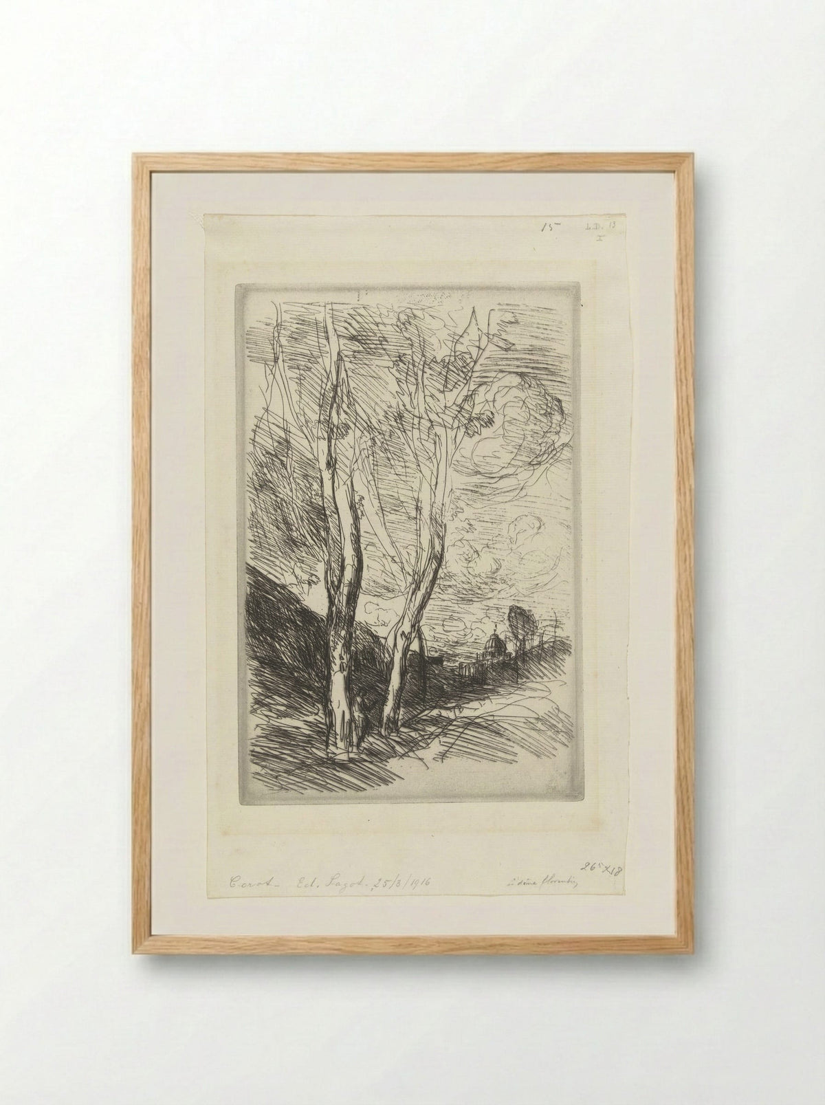 Souvenir d'Italie (The Florentine Dome) - Jean-Baptiste-Camille Corot - Framed Print Wood