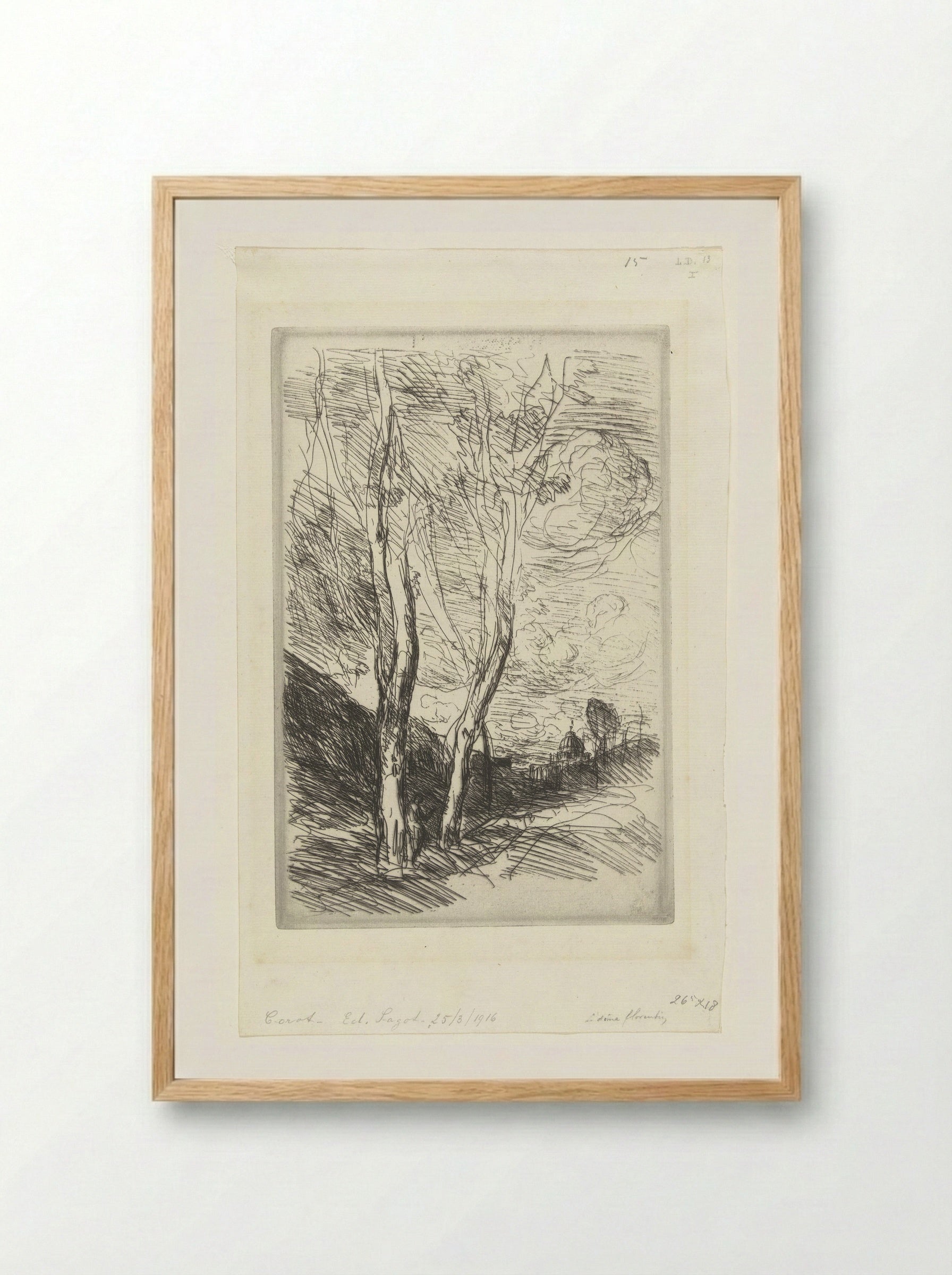 Souvenir d'Italie (The Florentine Dome) - Jean-Baptiste-Camille Corot - Framed Print Wood