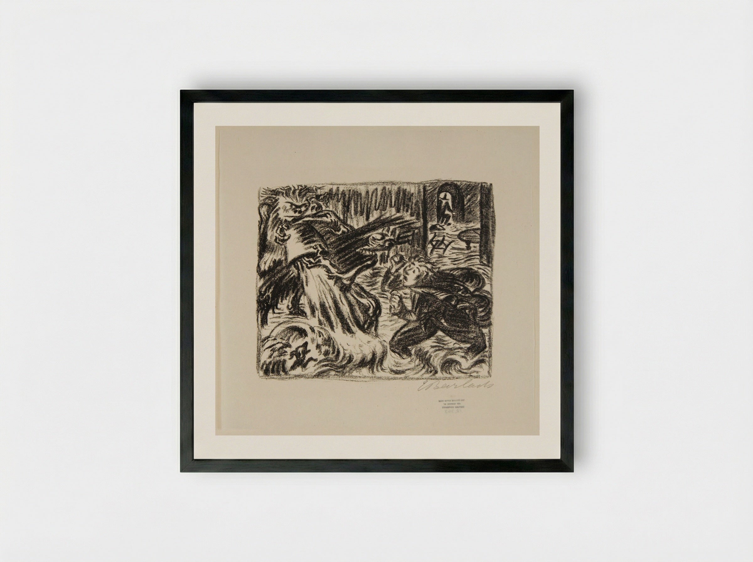 The Sorcerer's Apprentice 2: The Flood - Ernst Barlach - Framed Print Black