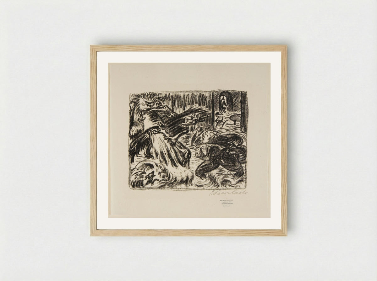 The Sorcerer's Apprentice 2: The Flood - Ernst Barlach - Framed Print Wood
