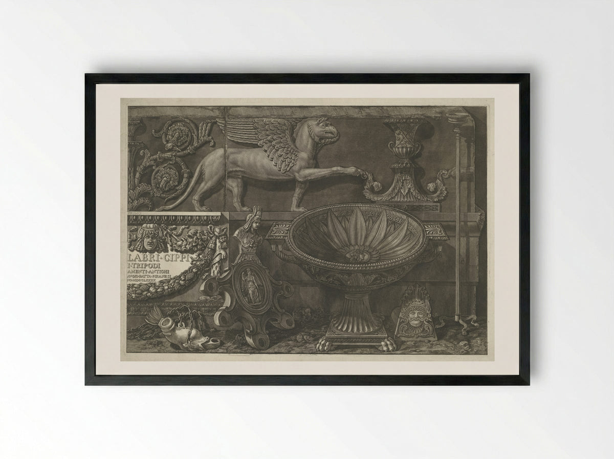 Frontispiece for Vasi, Candelabri, Cippi - Giovanni Battista Piranesi - Framed Print Black