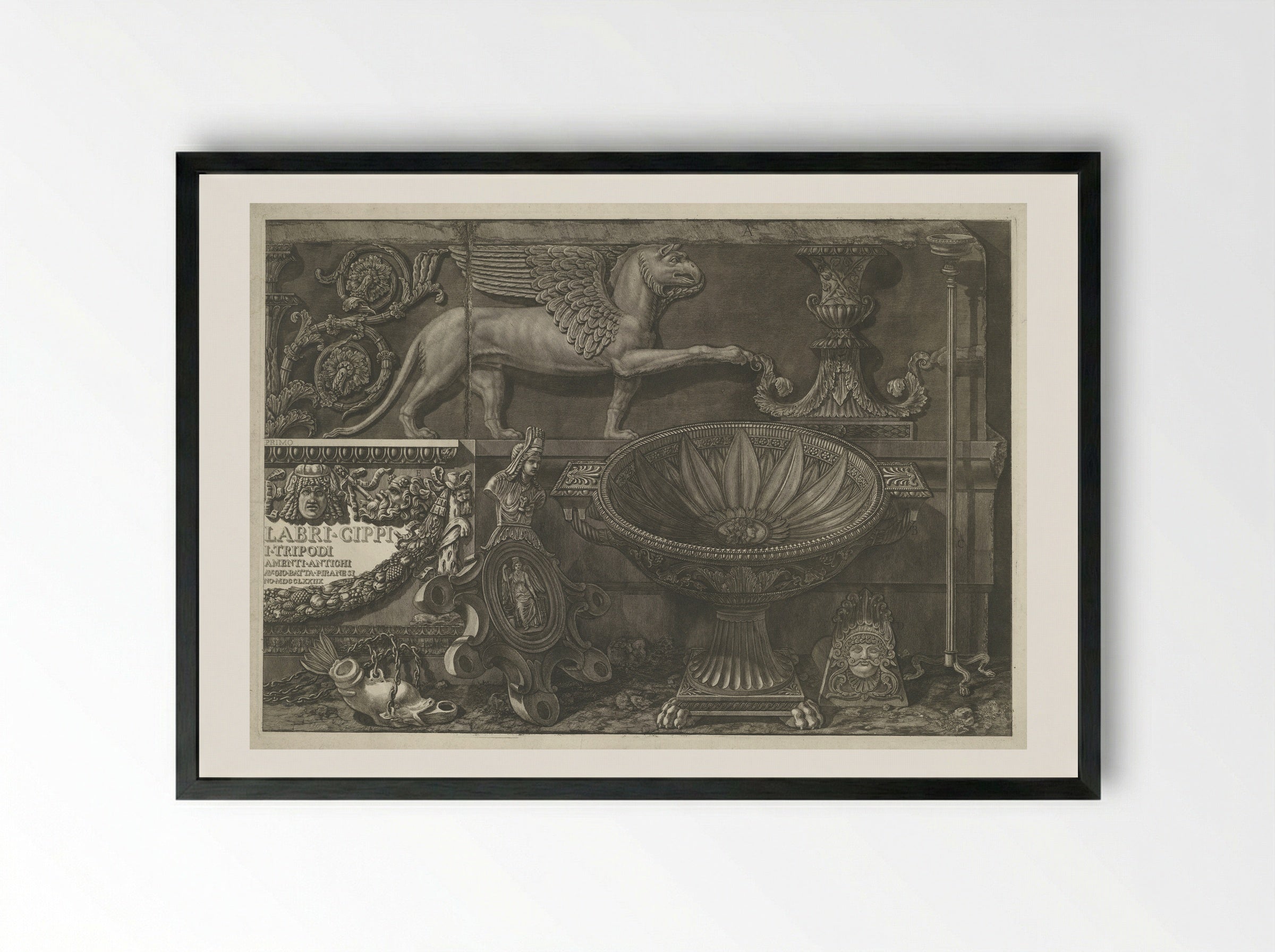 Frontispiece for Vasi, Candelabri, Cippi - Giovanni Battista Piranesi - Framed Print Black