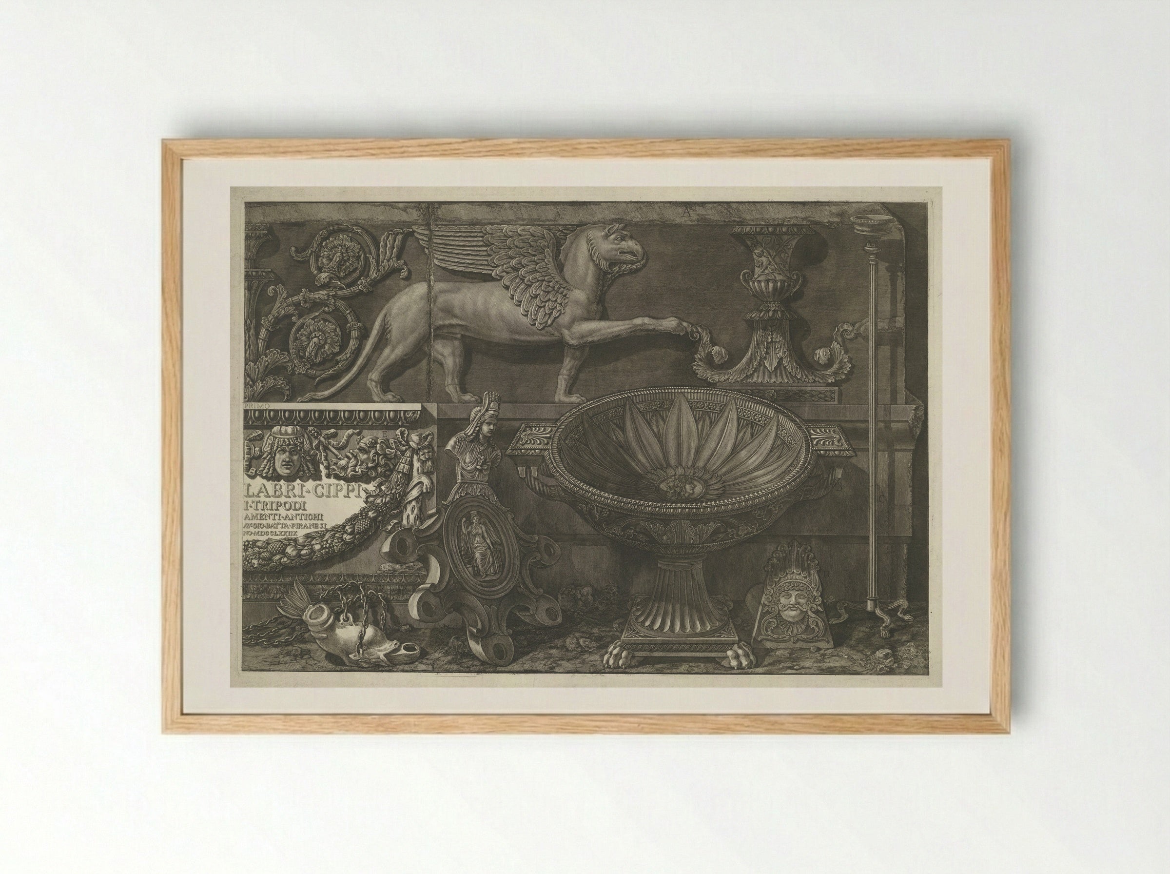 Frontispiece for Vasi, Candelabri, Cippi - Giovanni Battista Piranesi - Framed Print Wood