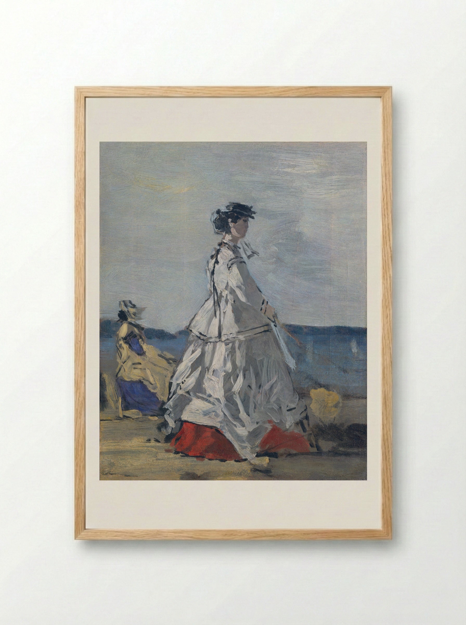 Princess Pauline Metternich on the Beach - Eugène Boudin - Framed Print Wood