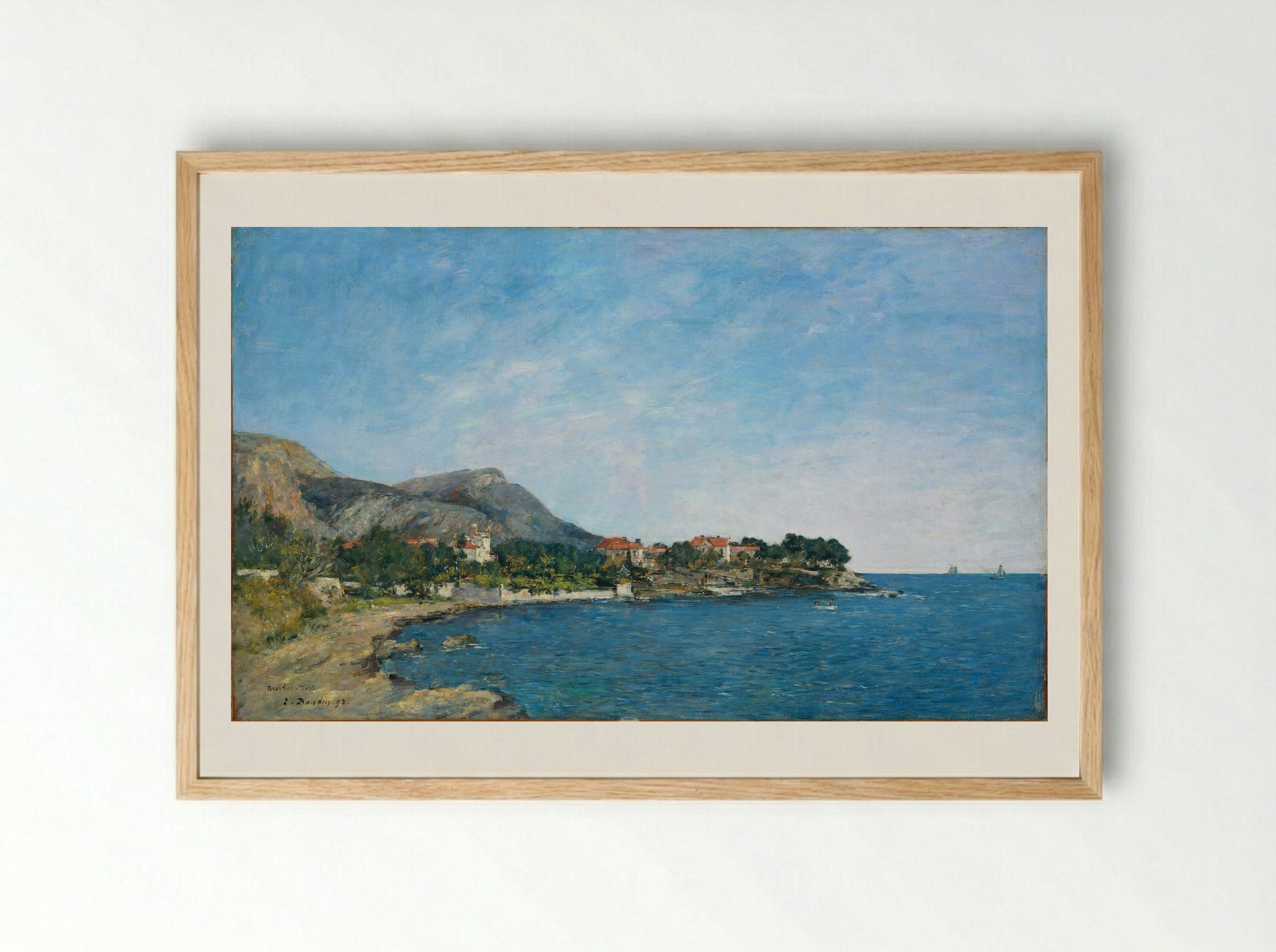 Beaulieu: The Bay of Fourmis - Eugène Boudin - Framed Print Wood