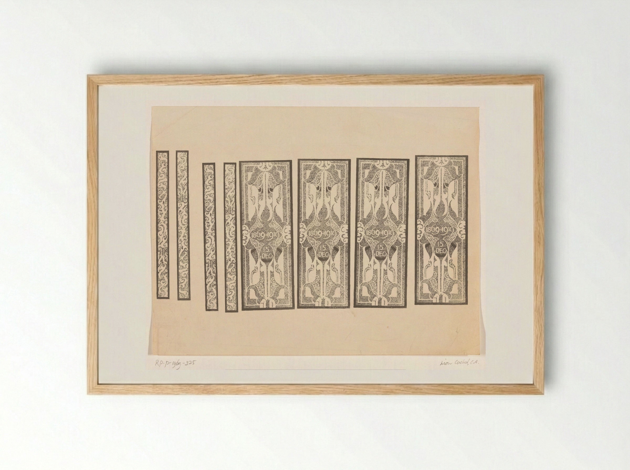 Acht kaders met siermotief - Carel Adolph Lion Cachet - Framed Print Wood