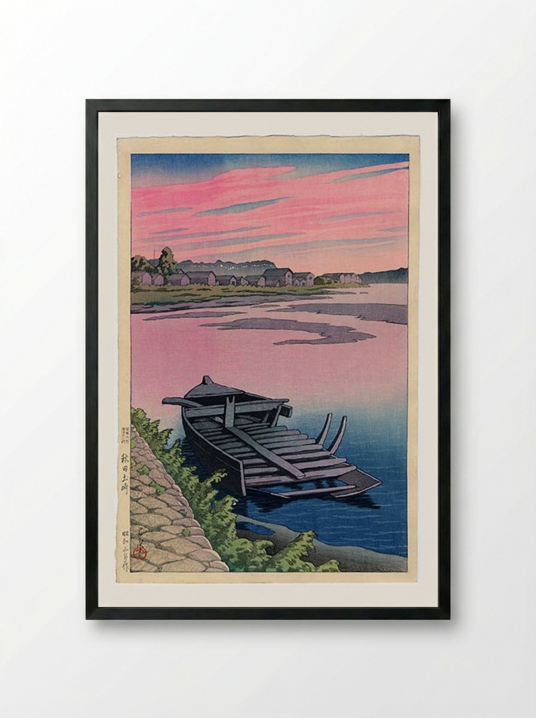 Tsuchizaki, Akita - Hasui Kawase - Framed Print Black