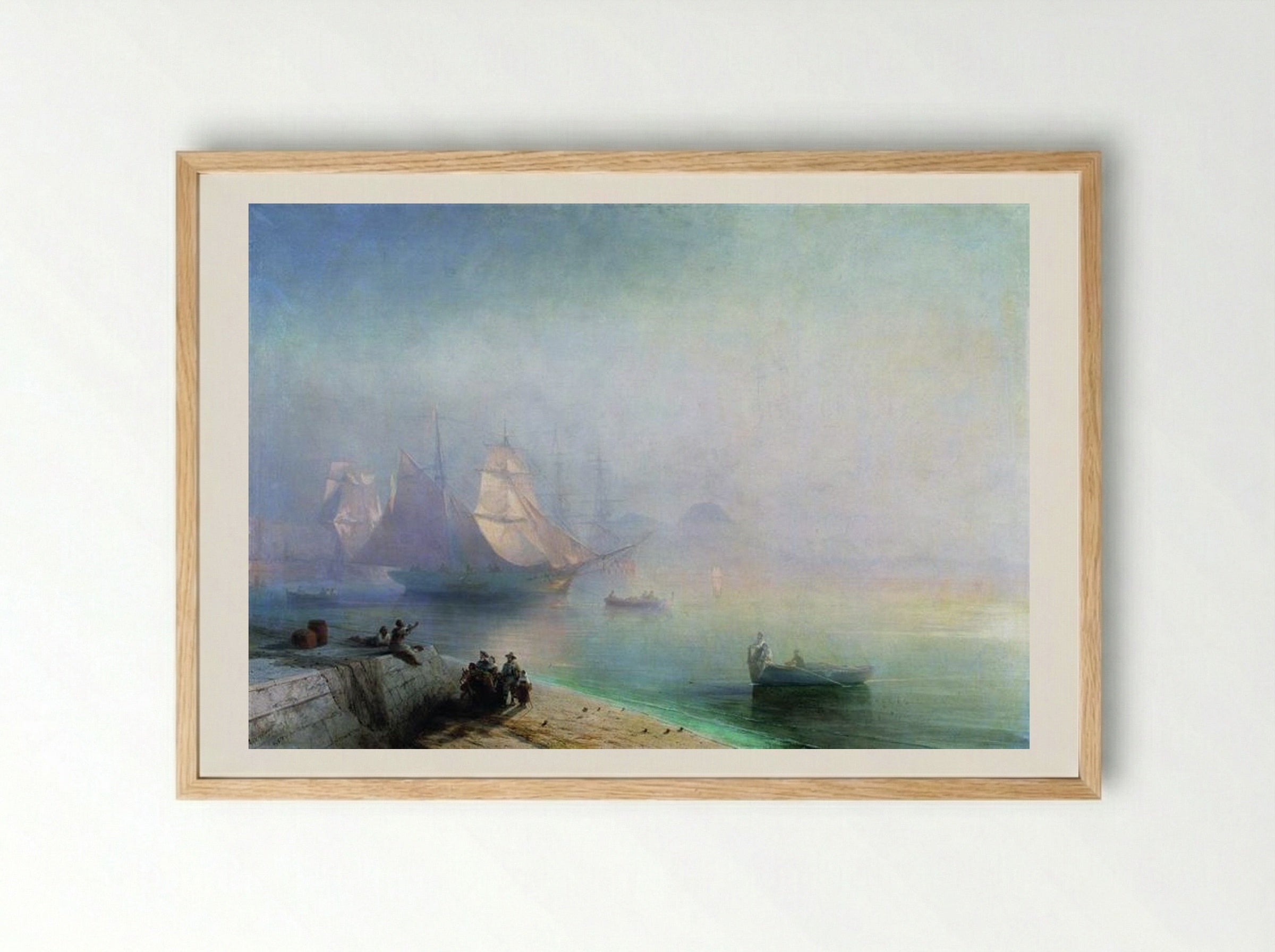 The Bay of Naples on a Misty Morning - Ivan Aivazovsky - Framed Print Wood