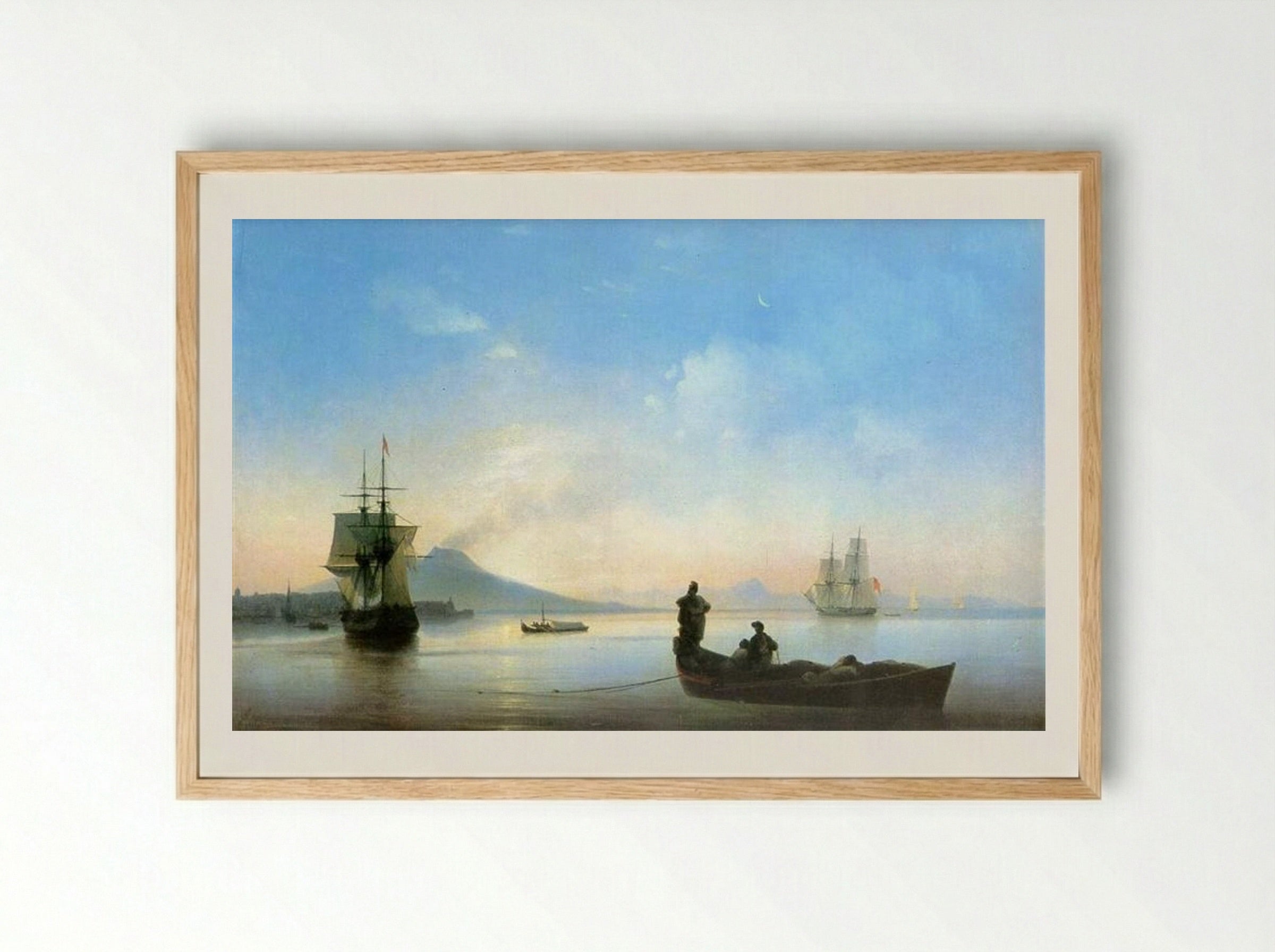 The Bay of Naples in the Morning - Ivan Aivazovsky - Framed Print Wood