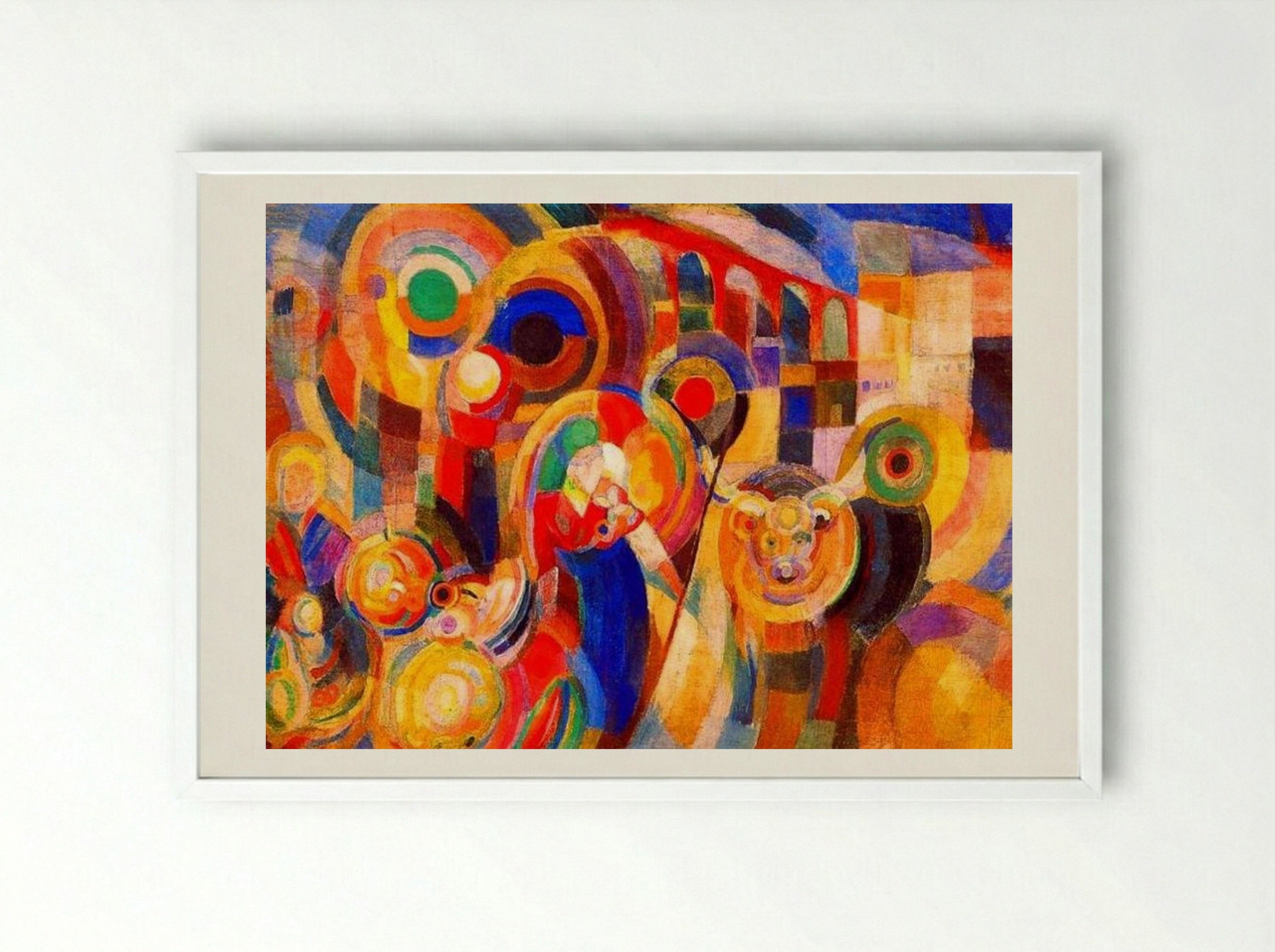 Market at Minho - Sonia Delaunay - Framed Print White