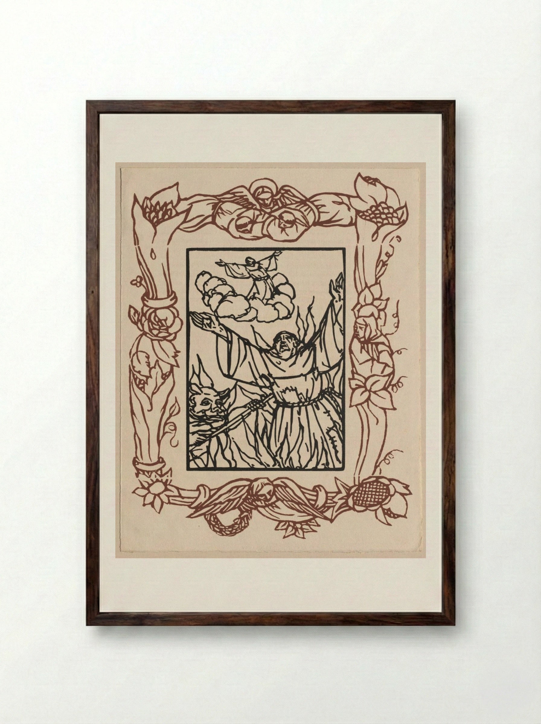 Small Flowers of Saint Francis - Émile Bernard - Framed Print Dark Wood