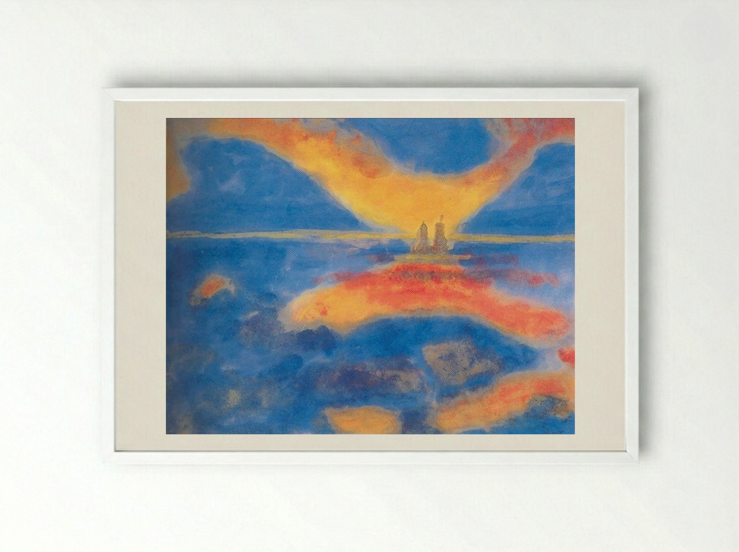 Sunrise at the Sea - Emil Nolde - Framed Print White