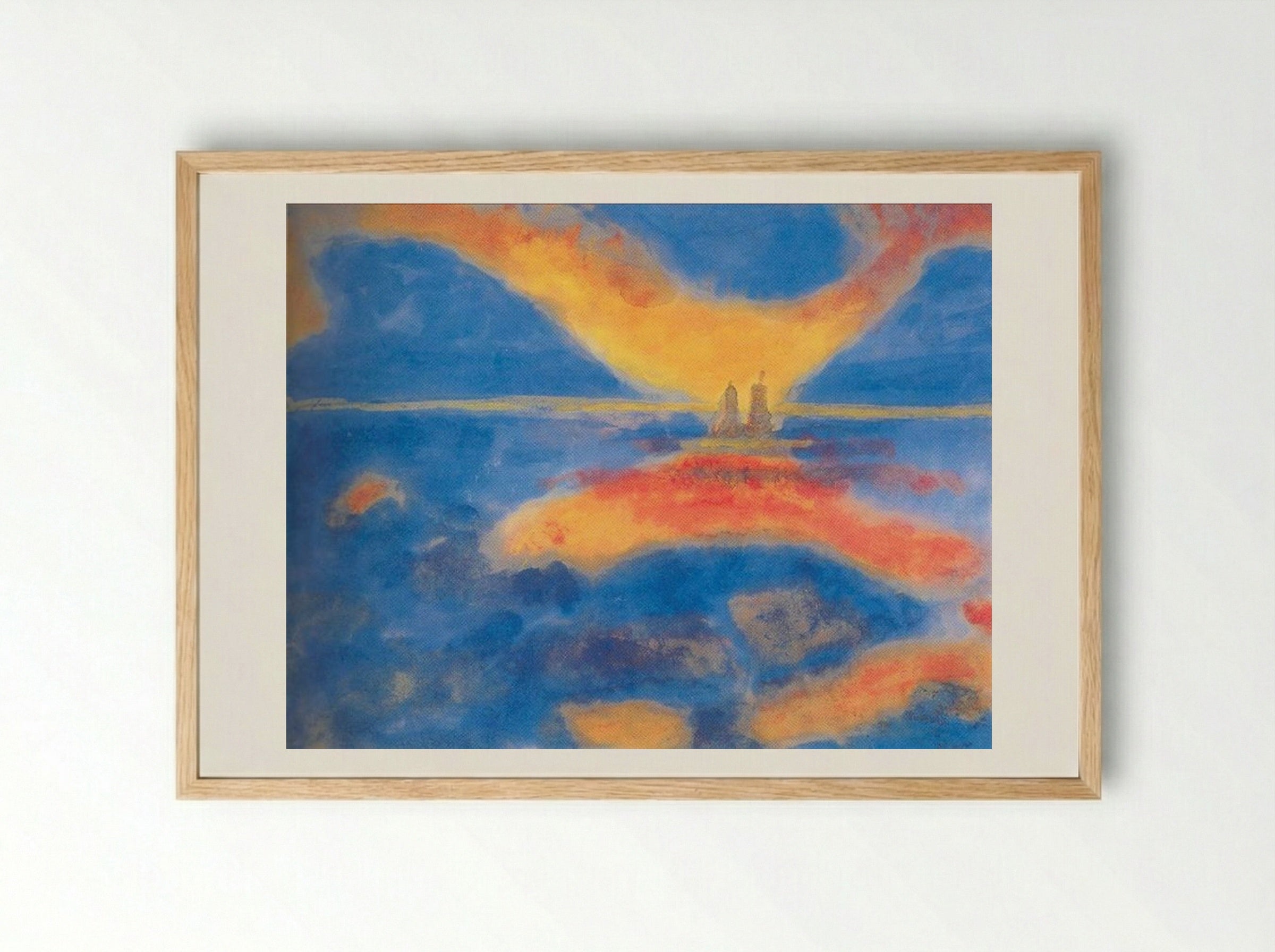 Sunrise at the Sea - Emil Nolde - Framed Print Wood