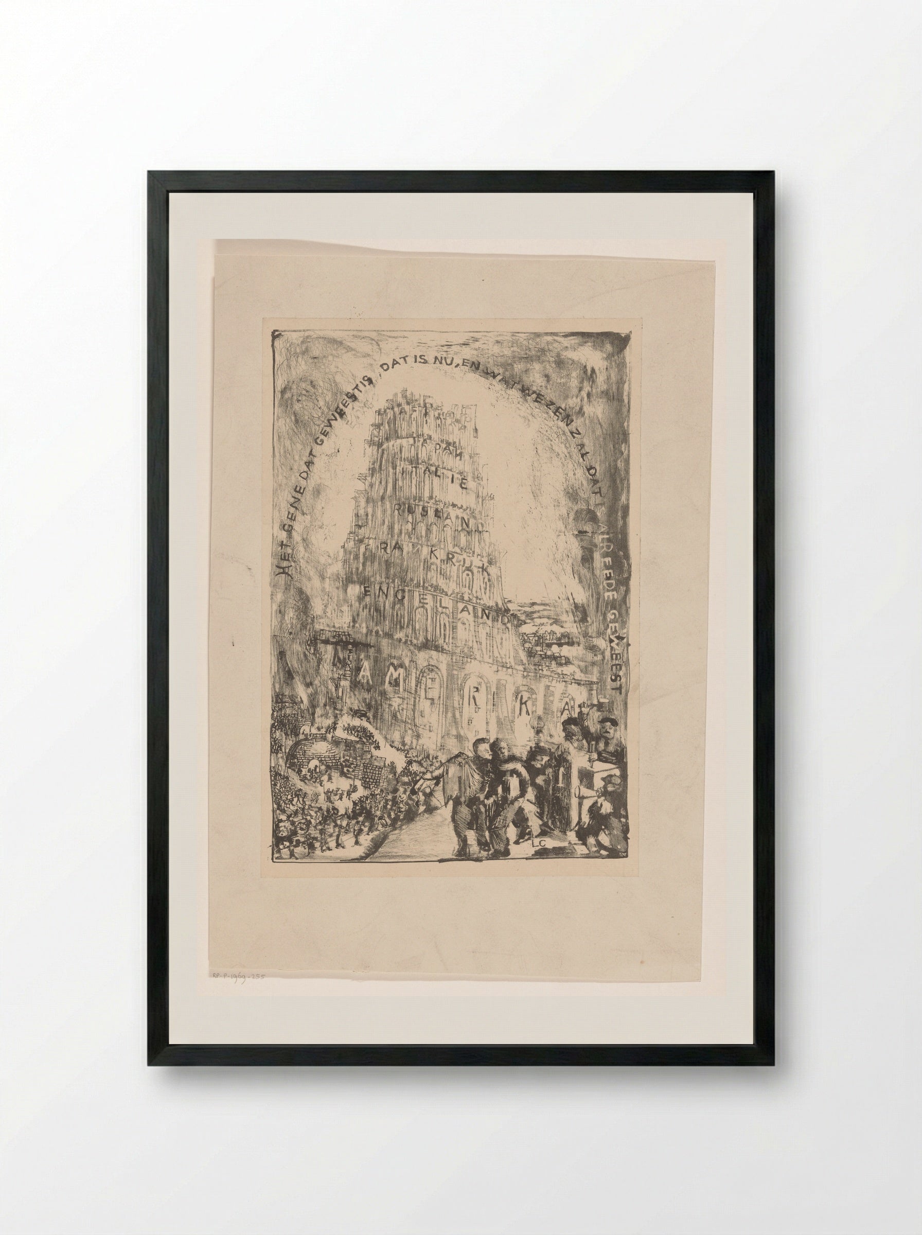 Toren met landennamen - Carel Adolph Lion Cachet - Framed Print Black