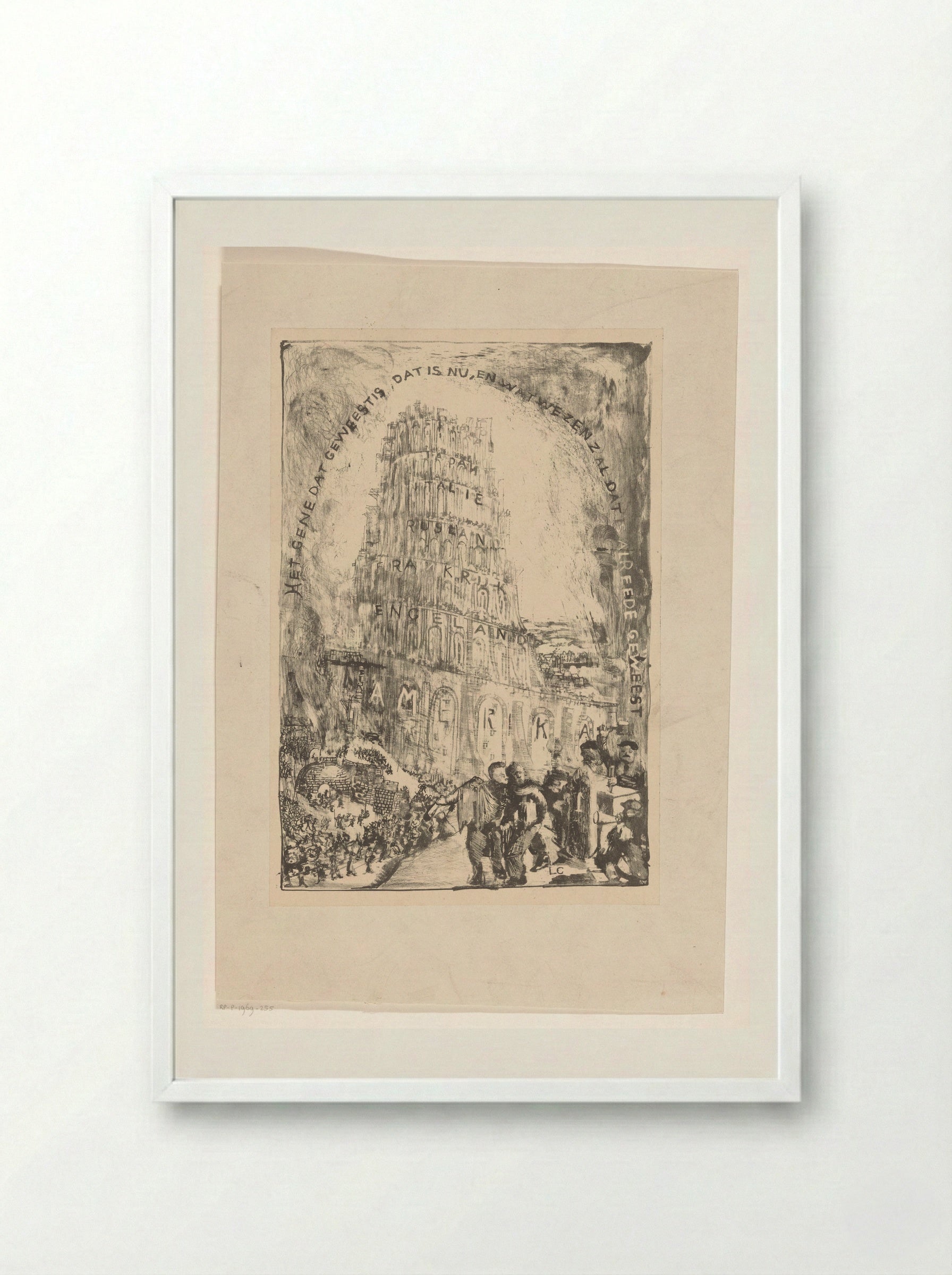 Toren met landennamen - Carel Adolph Lion Cachet - Framed Print White