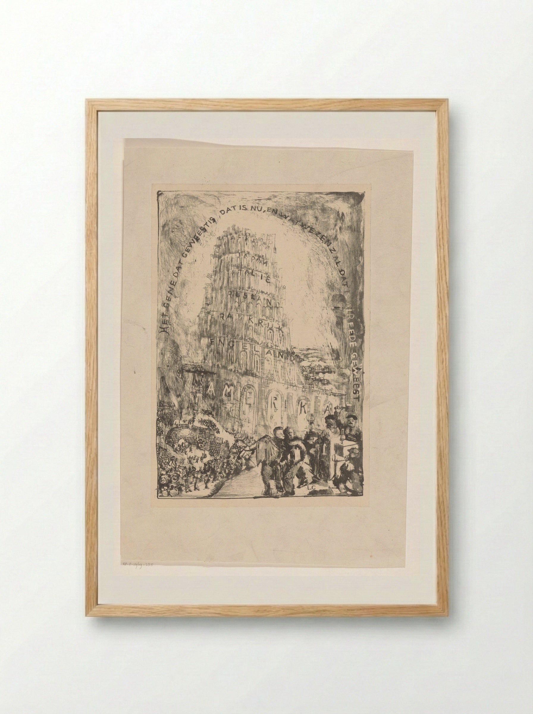 Toren met landennamen - Carel Adolph Lion Cachet - Framed Print Wood