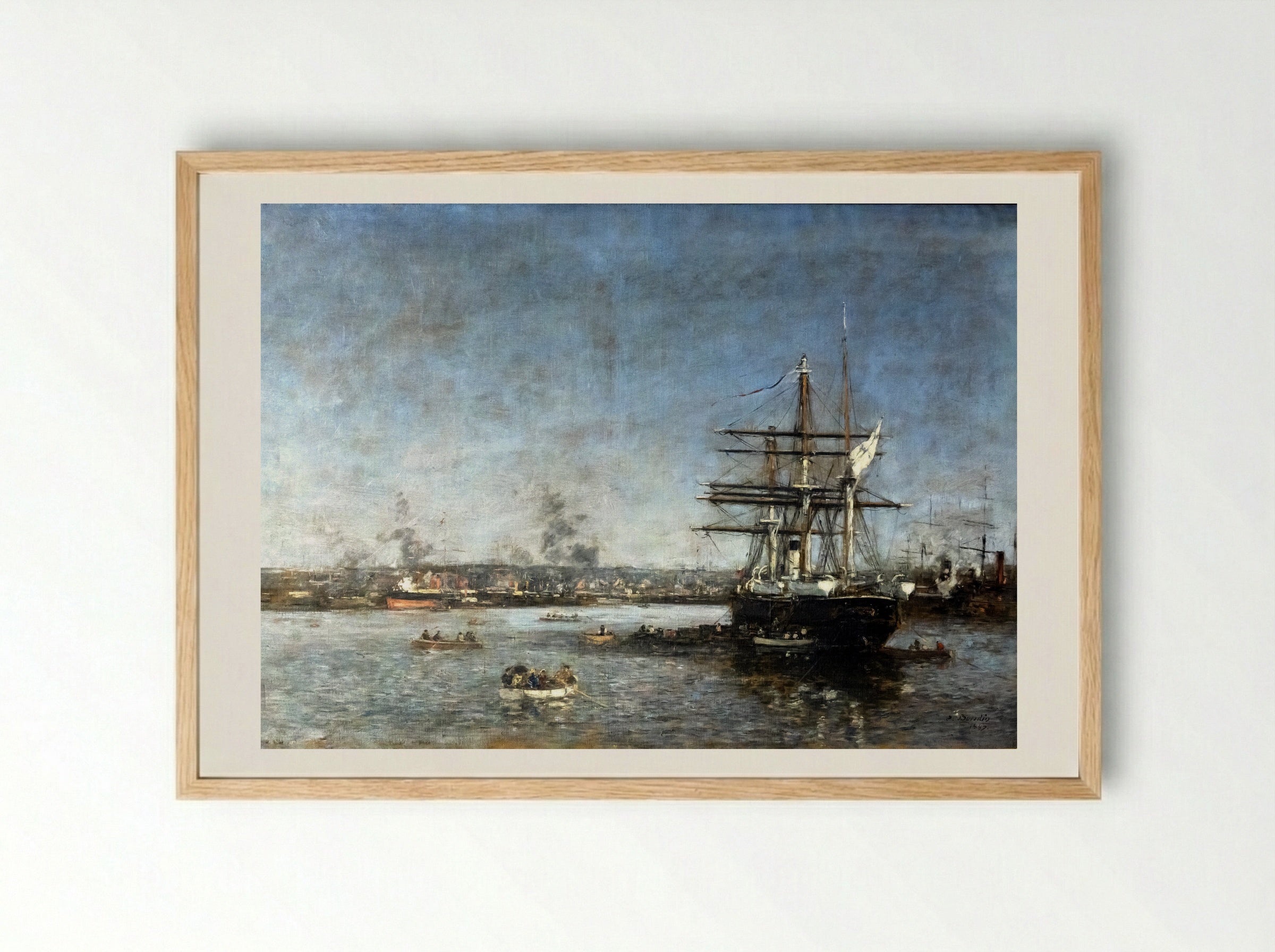 The Port - Eugène Boudin - Framed Print Wood