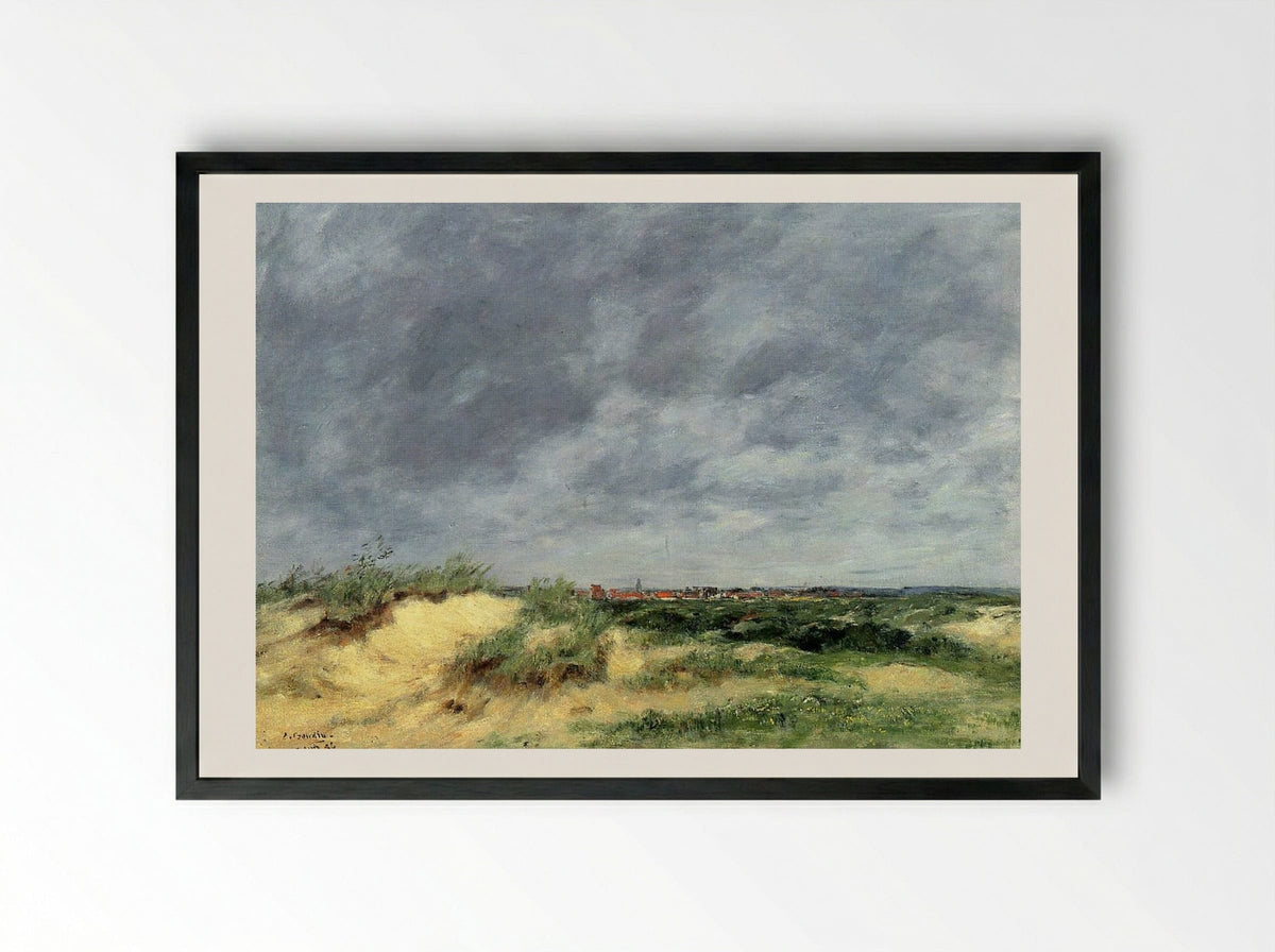 The Berck Dunes - Eugène Boudin - Framed Print Black