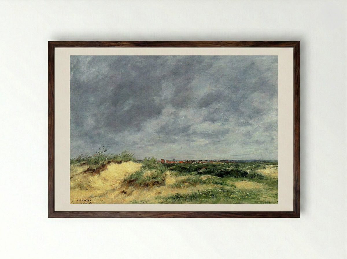 The Berck Dunes - Eugène Boudin - Framed Print Dark Wood