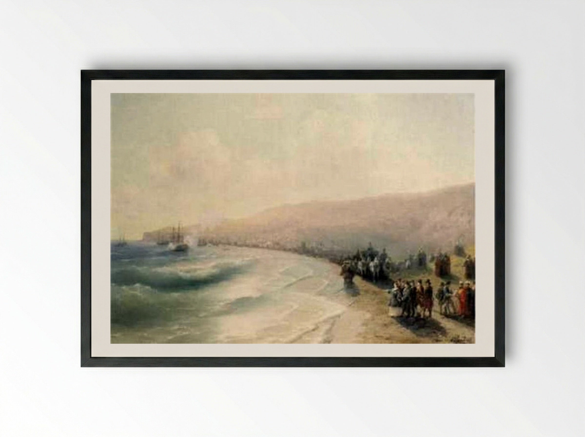 Arrival of Catherine the Great in Feodosia - Ivan Aivazovsky - Framed Print Black