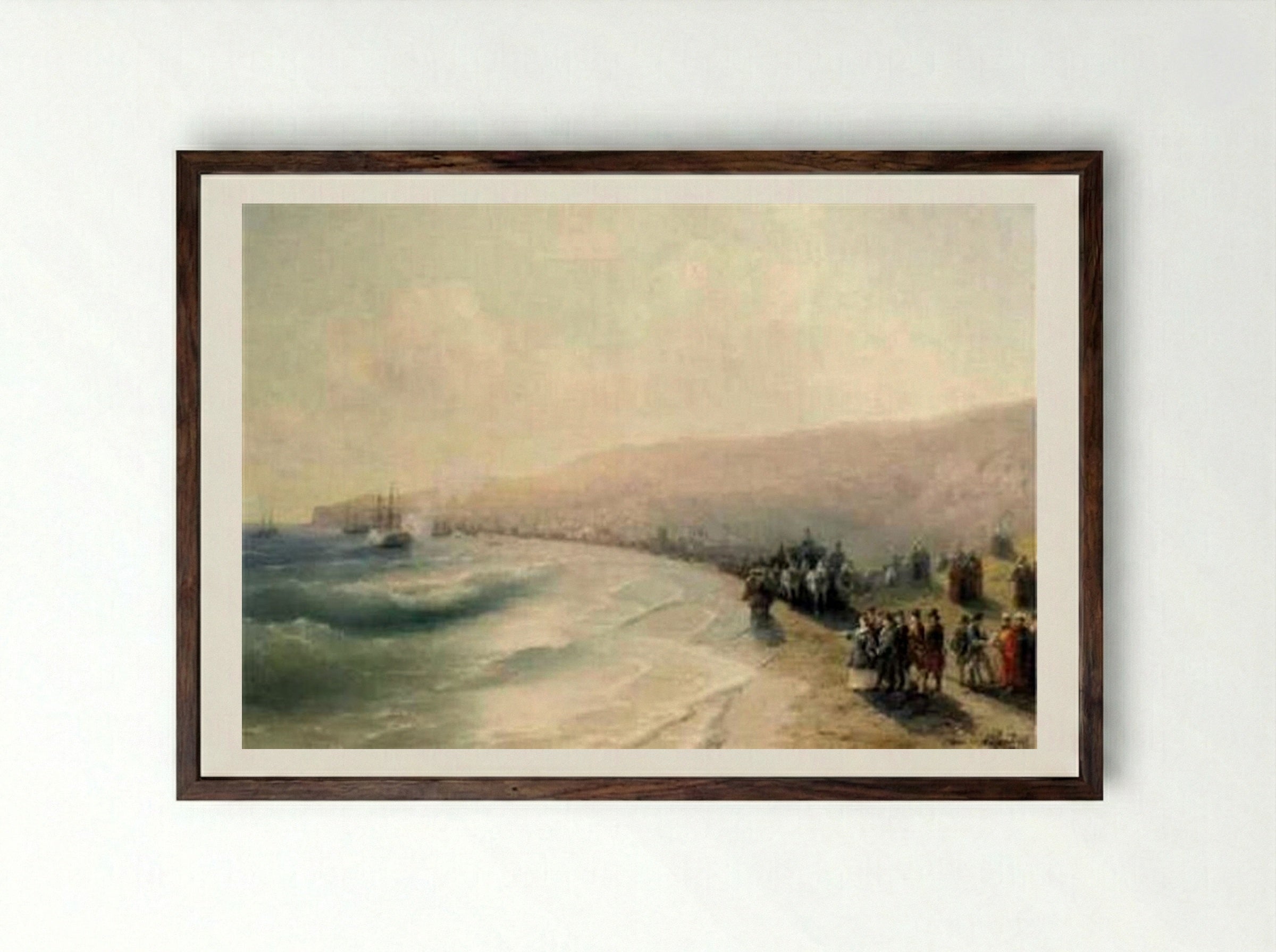 Arrival of Catherine the Great in Feodosia - Ivan Aivazovsky - Framed Print Dark Wood