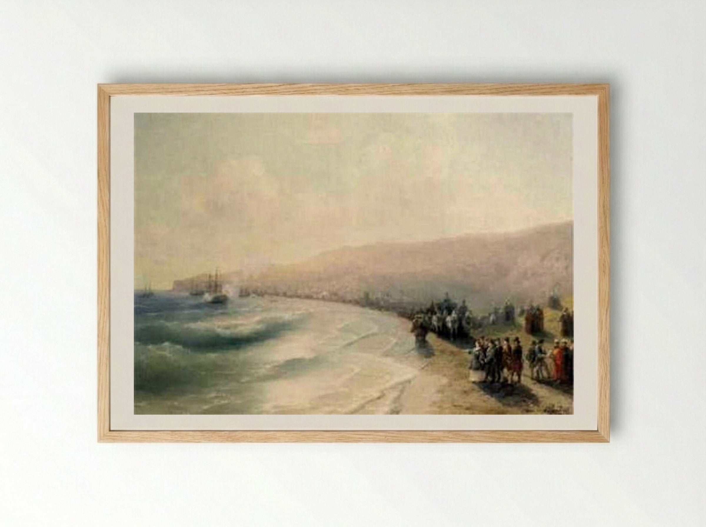 Arrival of Catherine the Great in Feodosia - Ivan Aivazovsky - Framed Print Wood
