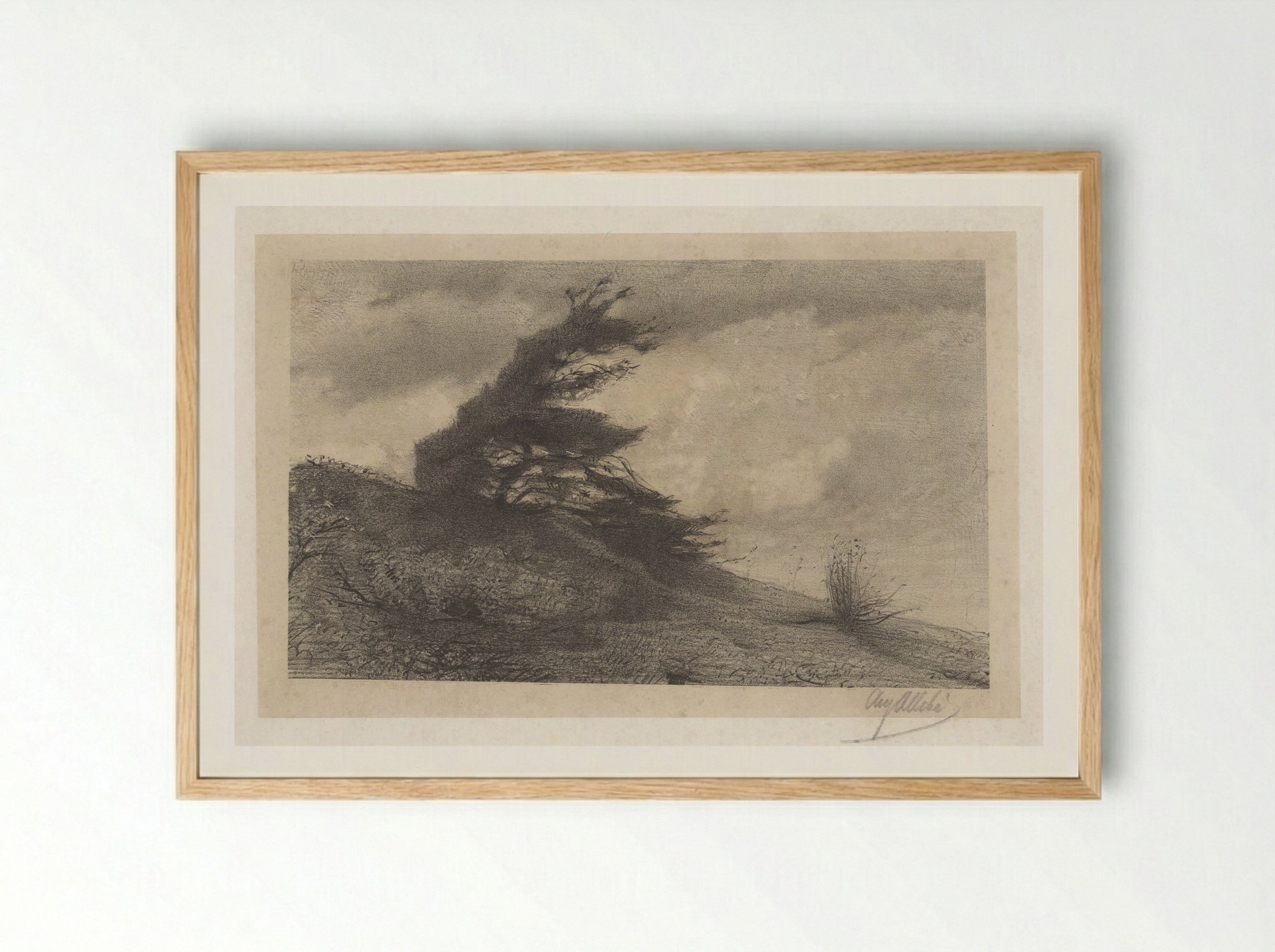 Landschap bij stormachtig weer - August Allebé - Framed Print Wood