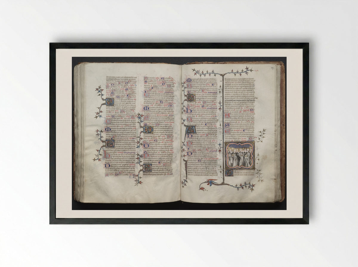 The Gotha Missal: Fol. 94r - Master of the Boqueteaux - Framed Print Black