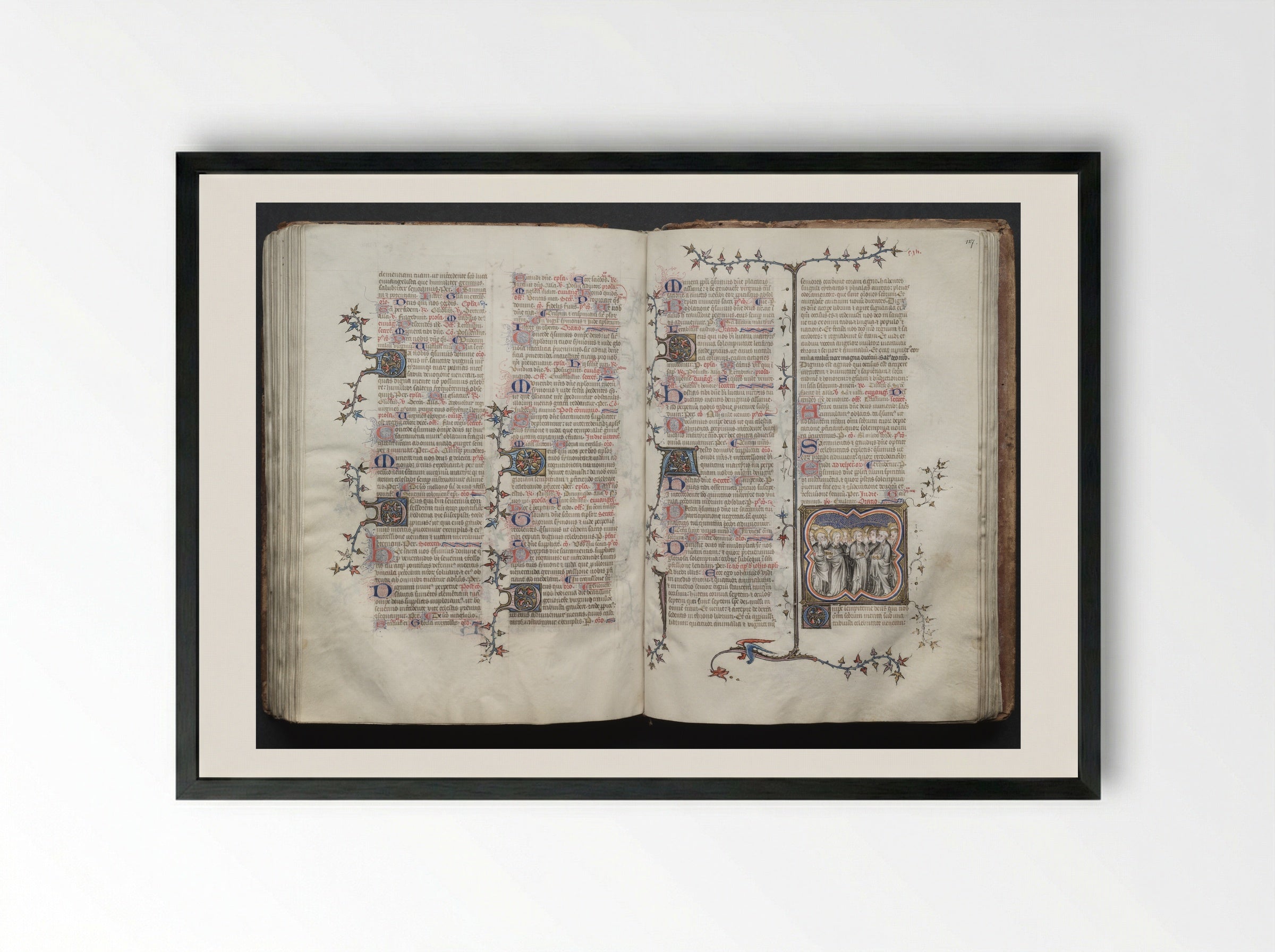 The Gotha Missal: Fol. 94r - Master of the Boqueteaux - Framed Print Black