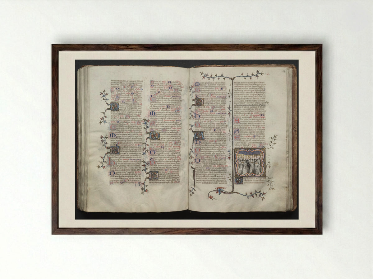 The Gotha Missal: Fol. 94r - Master of the Boqueteaux - Framed Print Dark Wood