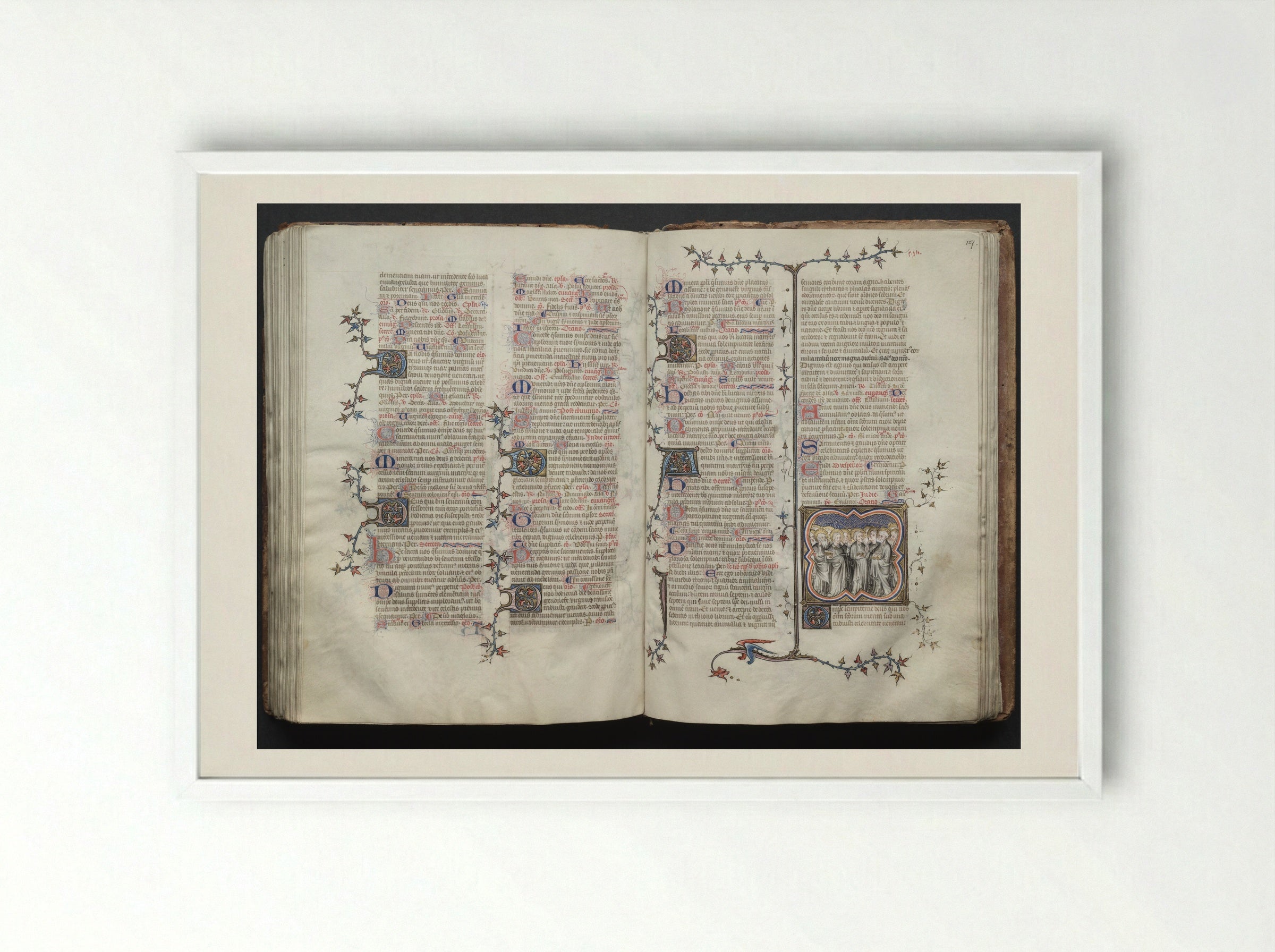 The Gotha Missal: Fol. 94r - Master of the Boqueteaux - Framed Print White