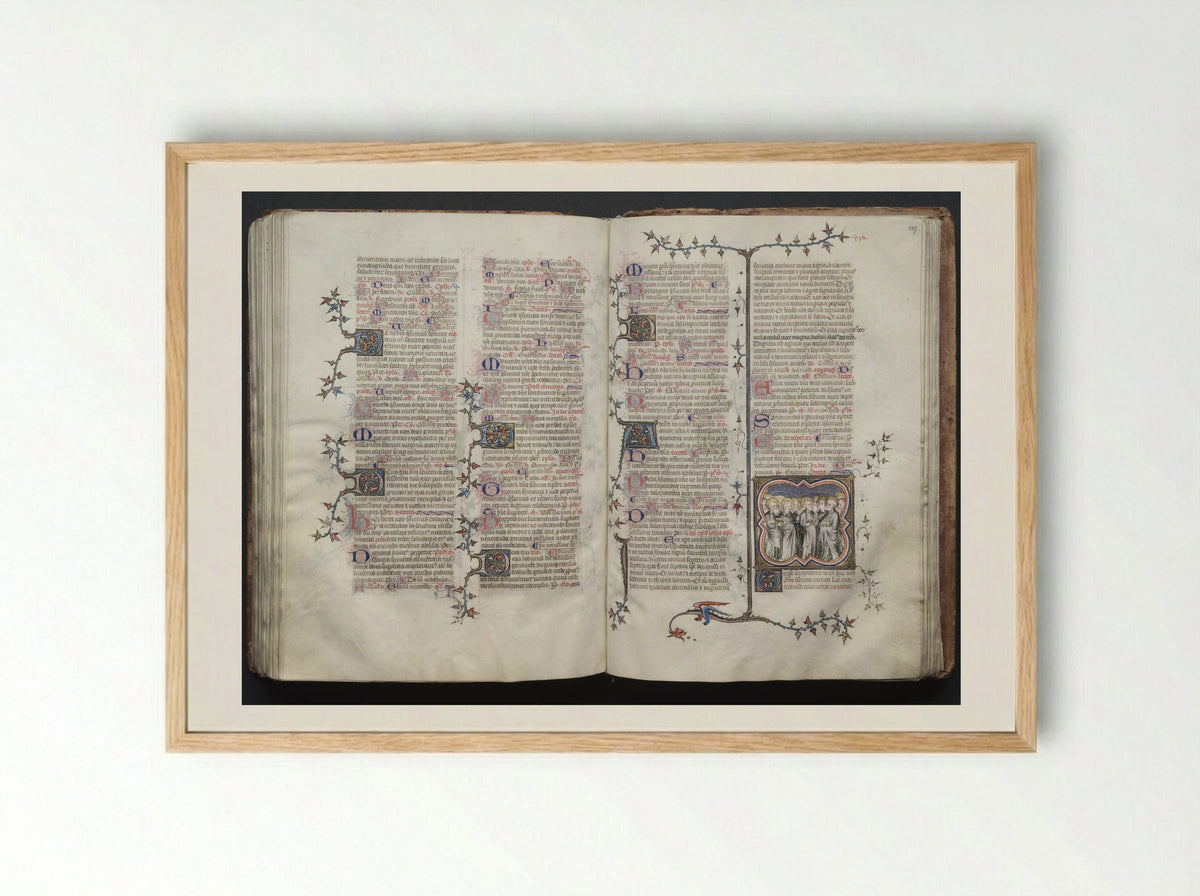 The Gotha Missal: Fol. 94r - Master of the Boqueteaux - Framed Print Wood