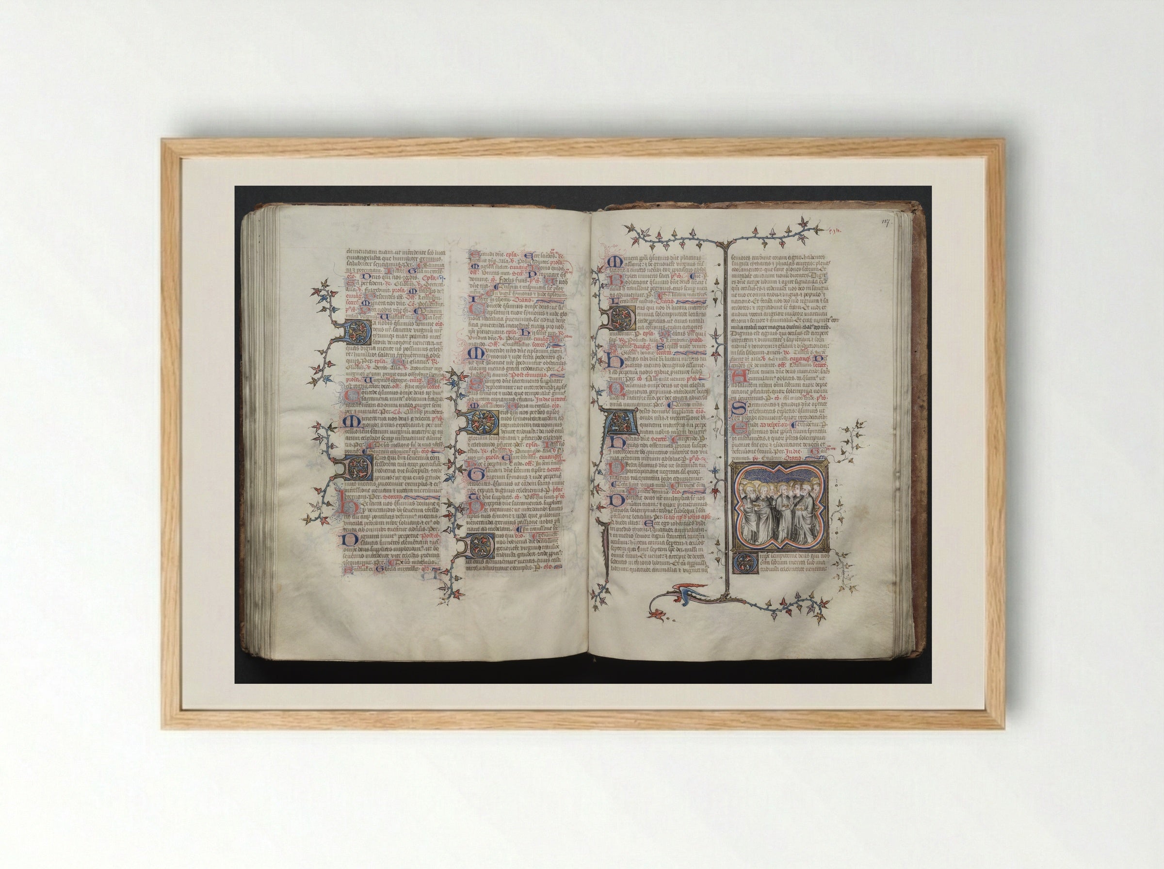 The Gotha Missal: Fol. 94r - Master of the Boqueteaux - Framed Print Wood