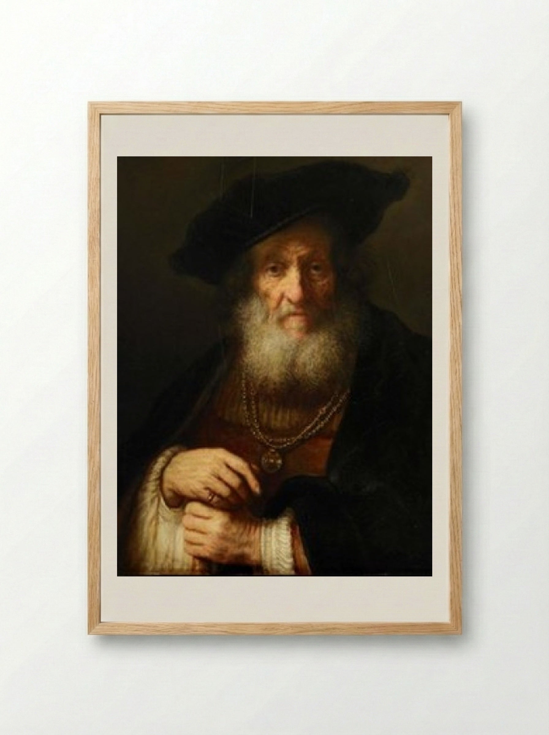 Portrait of an Old Man - Rembrandt Harmensz. van Rijn - Framed Print Wood