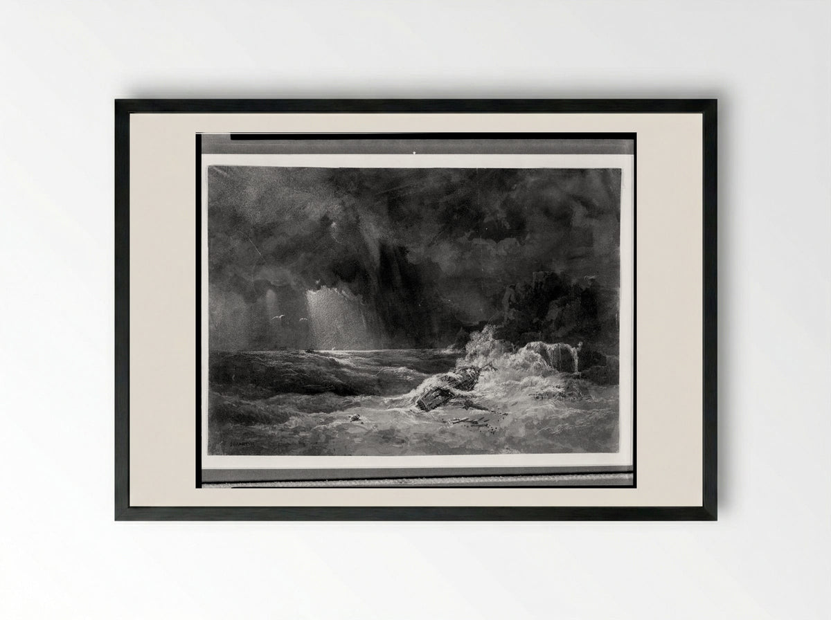 Shipwreck - John Martin - Framed Print Black