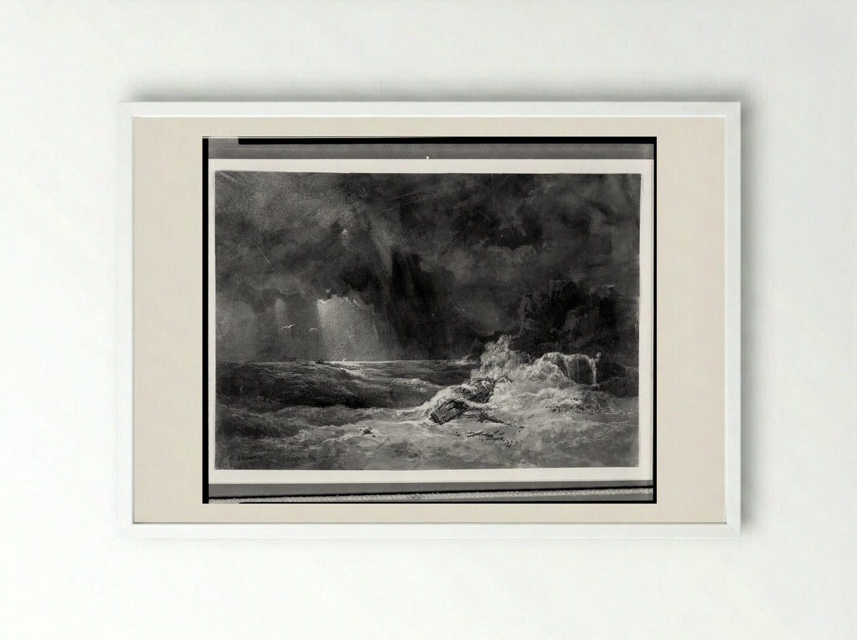Shipwreck - John Martin - Framed Print White