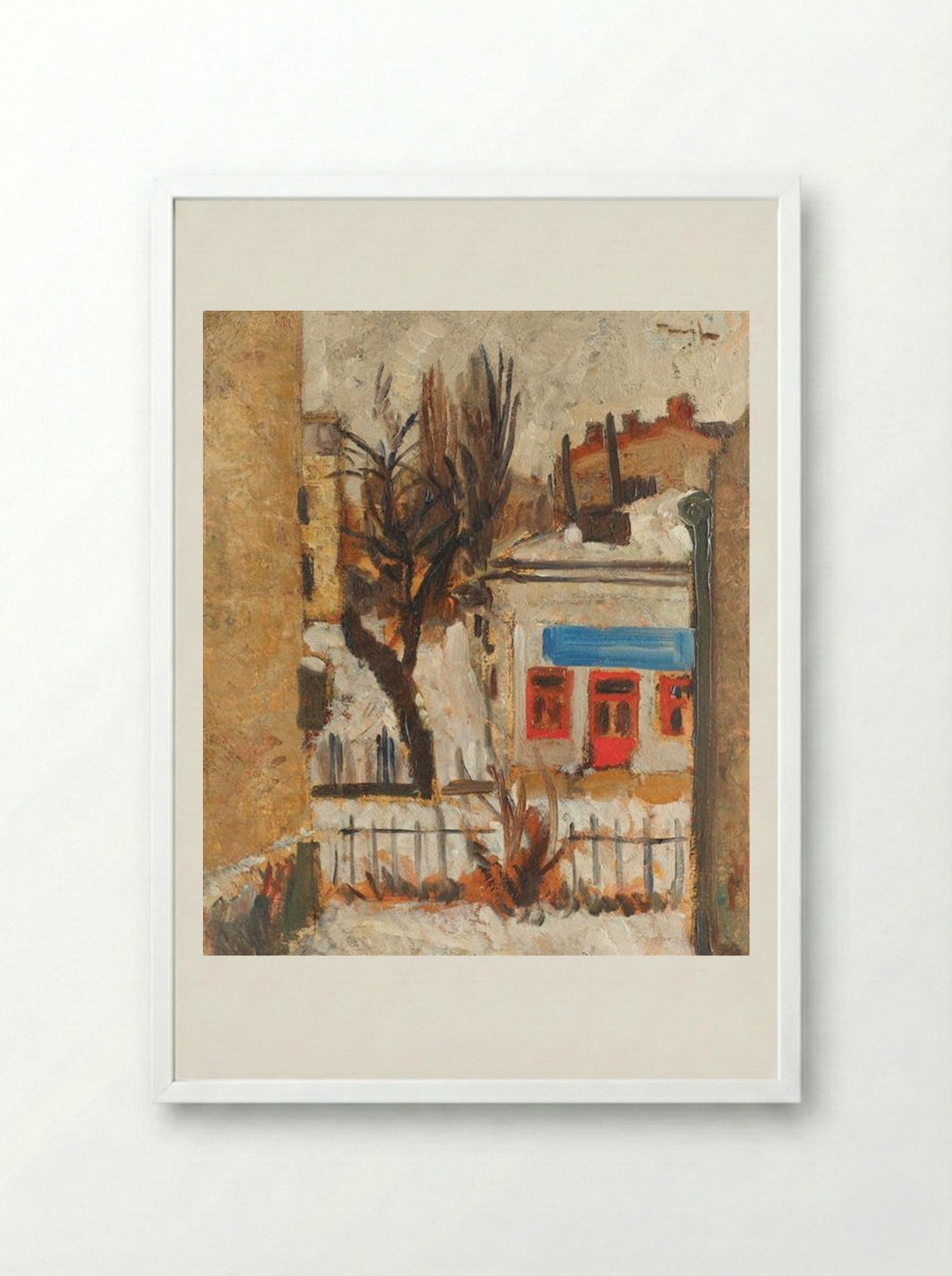 Winter Landscape - Nicolae Tonitza - Framed Print White