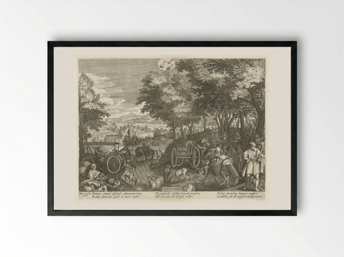 September - Aegidius Sadeler (II) - Framed Print Black